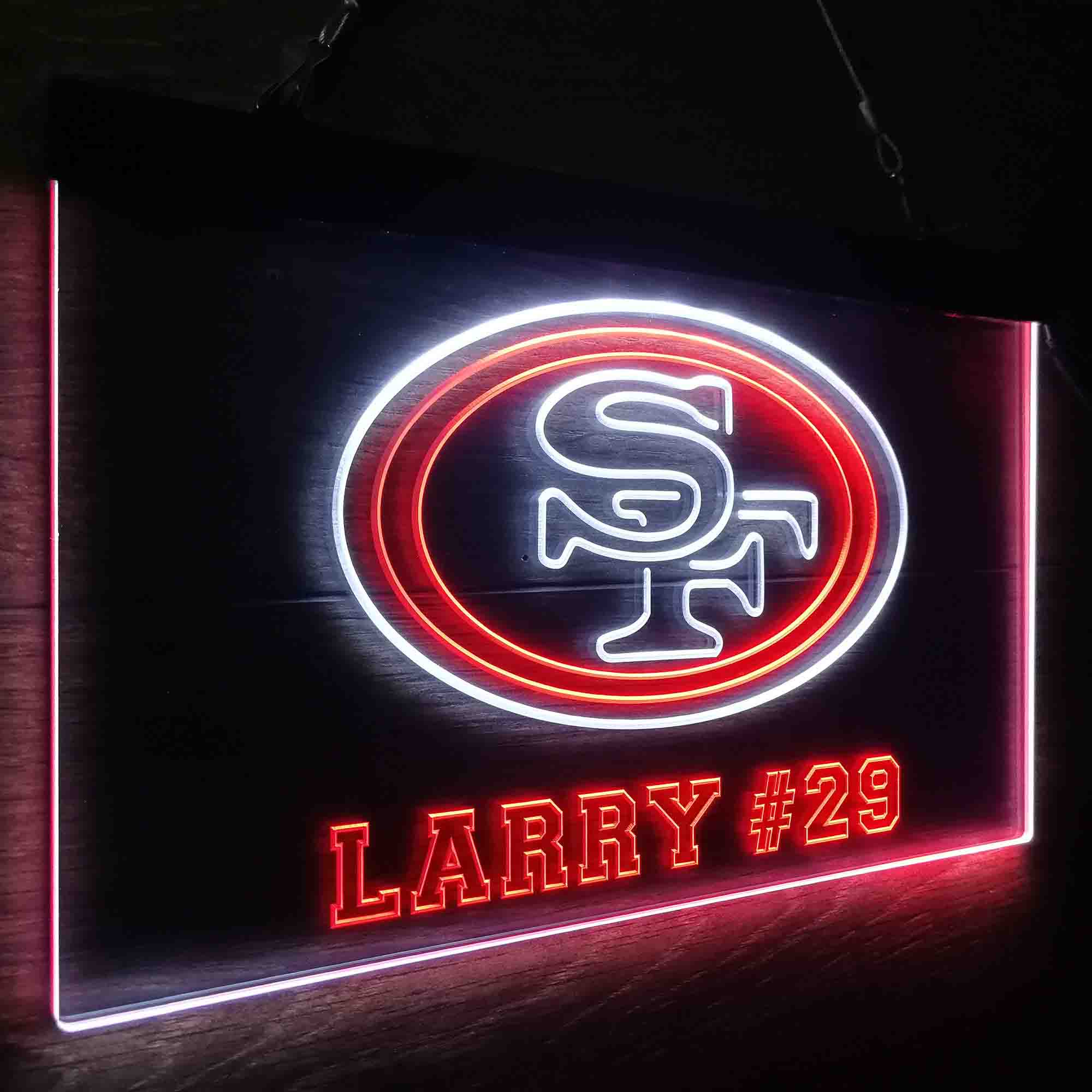 Personalized San Francisco 49ers Team Number Neon-Like LED Light Sign - led lab cave