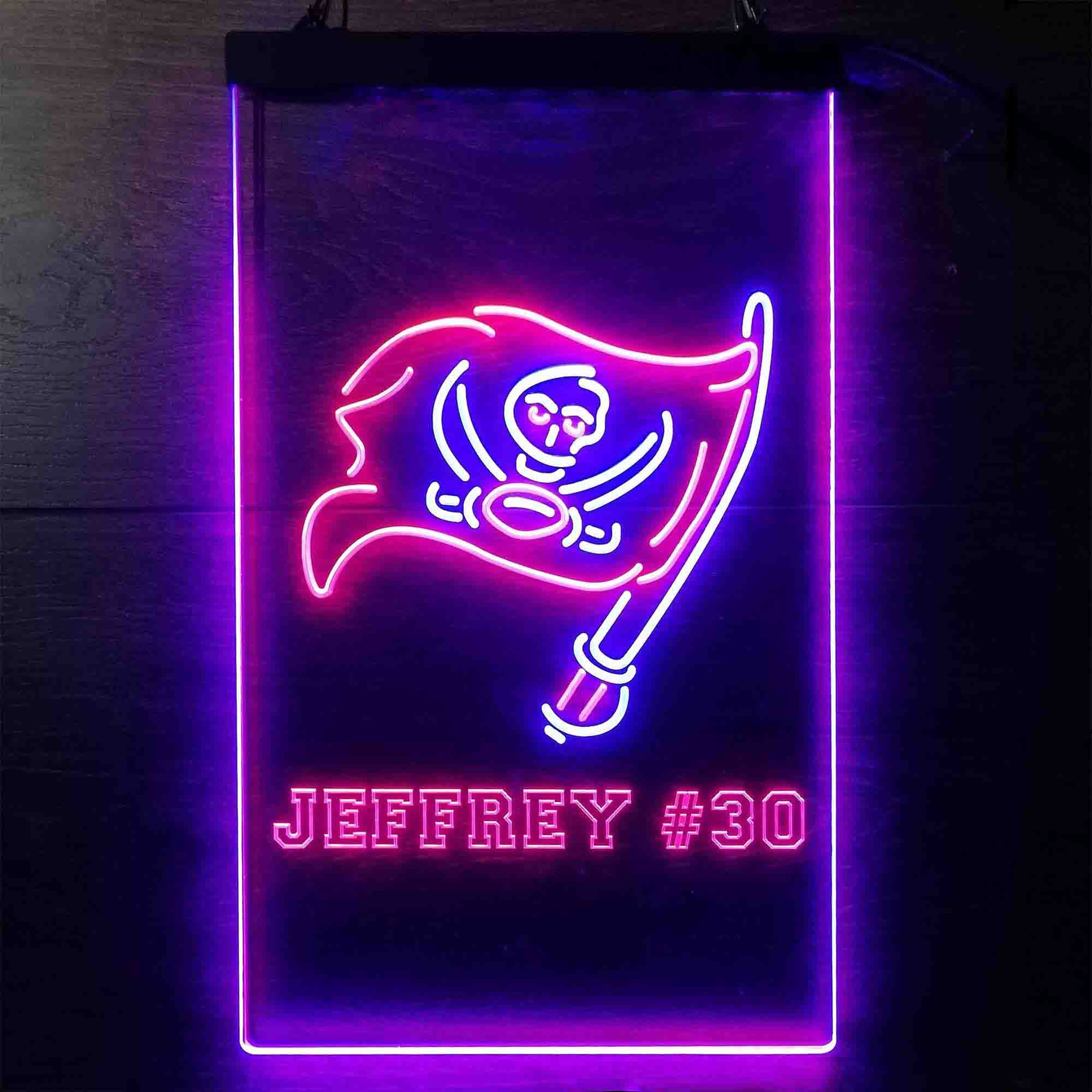 Personalized Tampa Bay Buccaneers Team Number Neon-Like LED Sign - ProLedSign