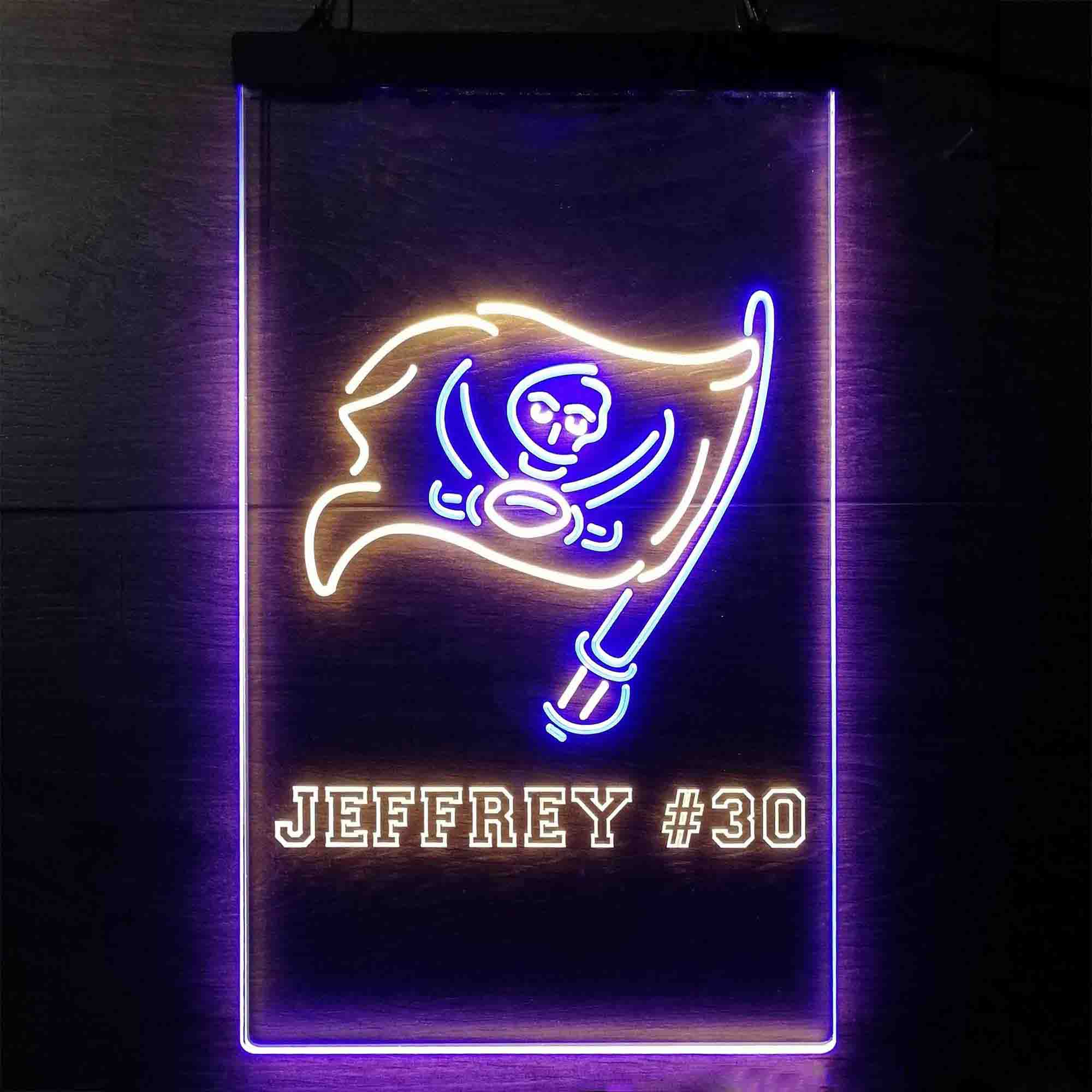 Personalized Tampa Bay Buccaneers Team Number Neon-Like LED Sign - ProLedSign