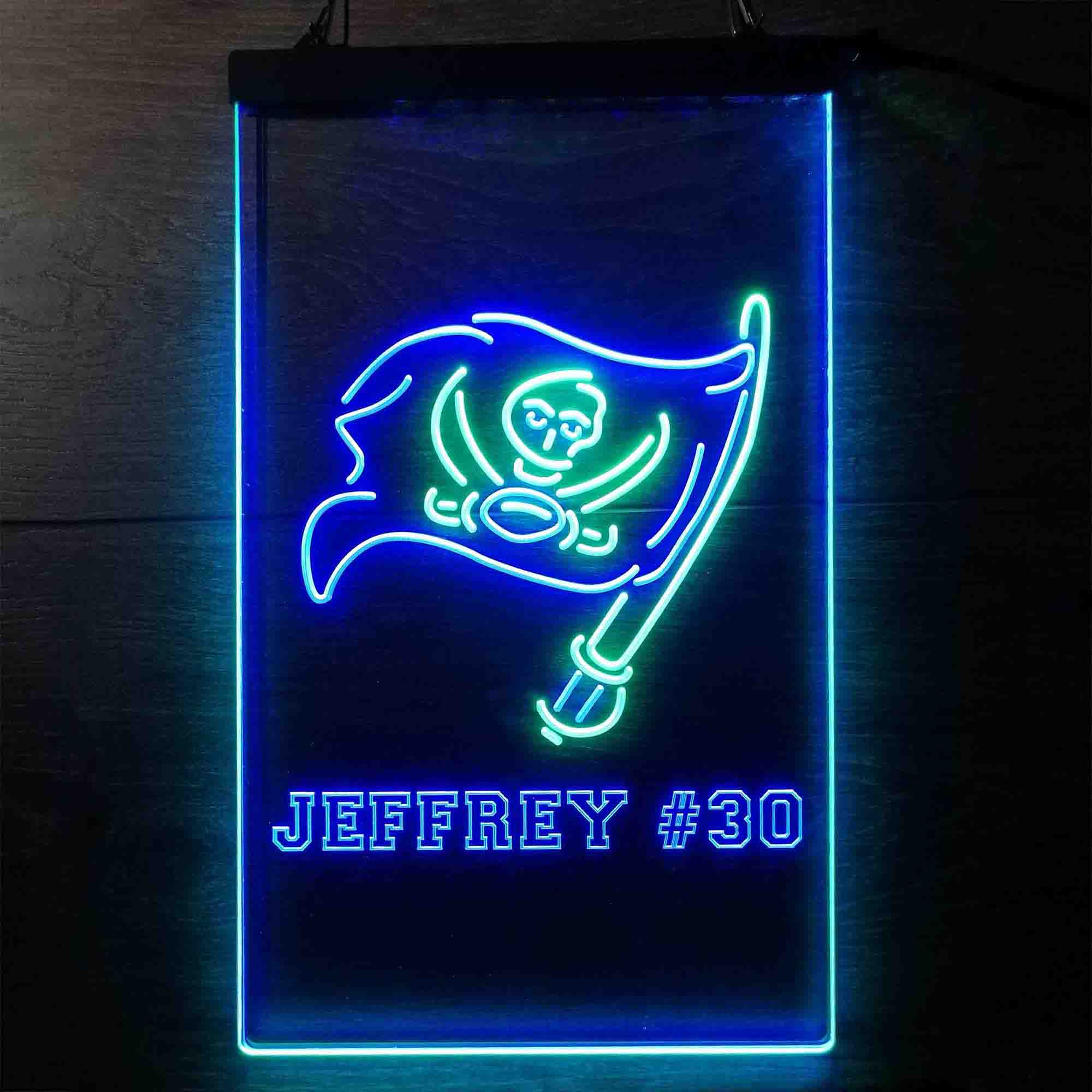 Personalized Tampa Bay Buccaneers Team Number Neon-Like LED Sign - ProLedSign