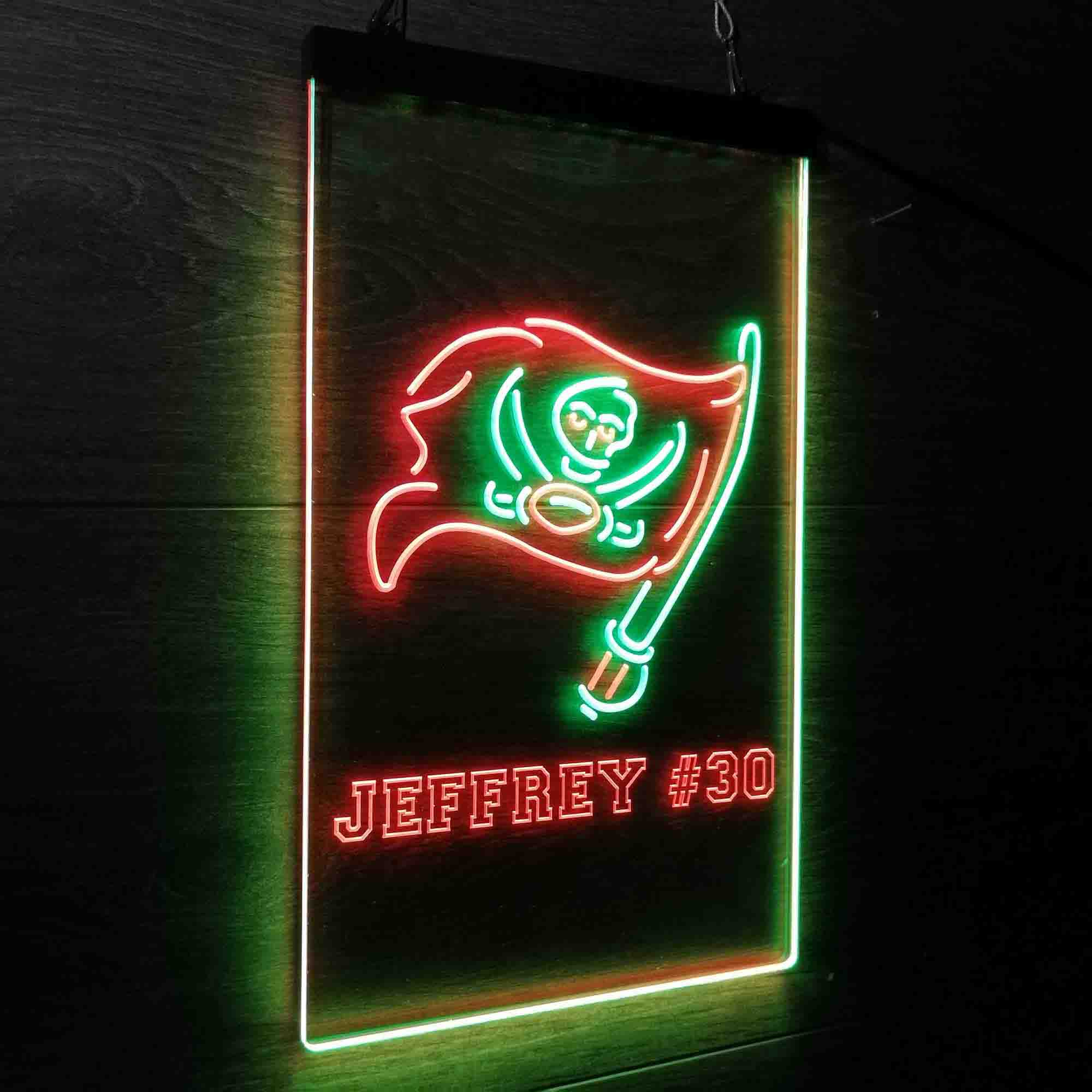 Personalized Tampa Bay Buccaneers Team Number Neon-Like LED Sign - ProLedSign