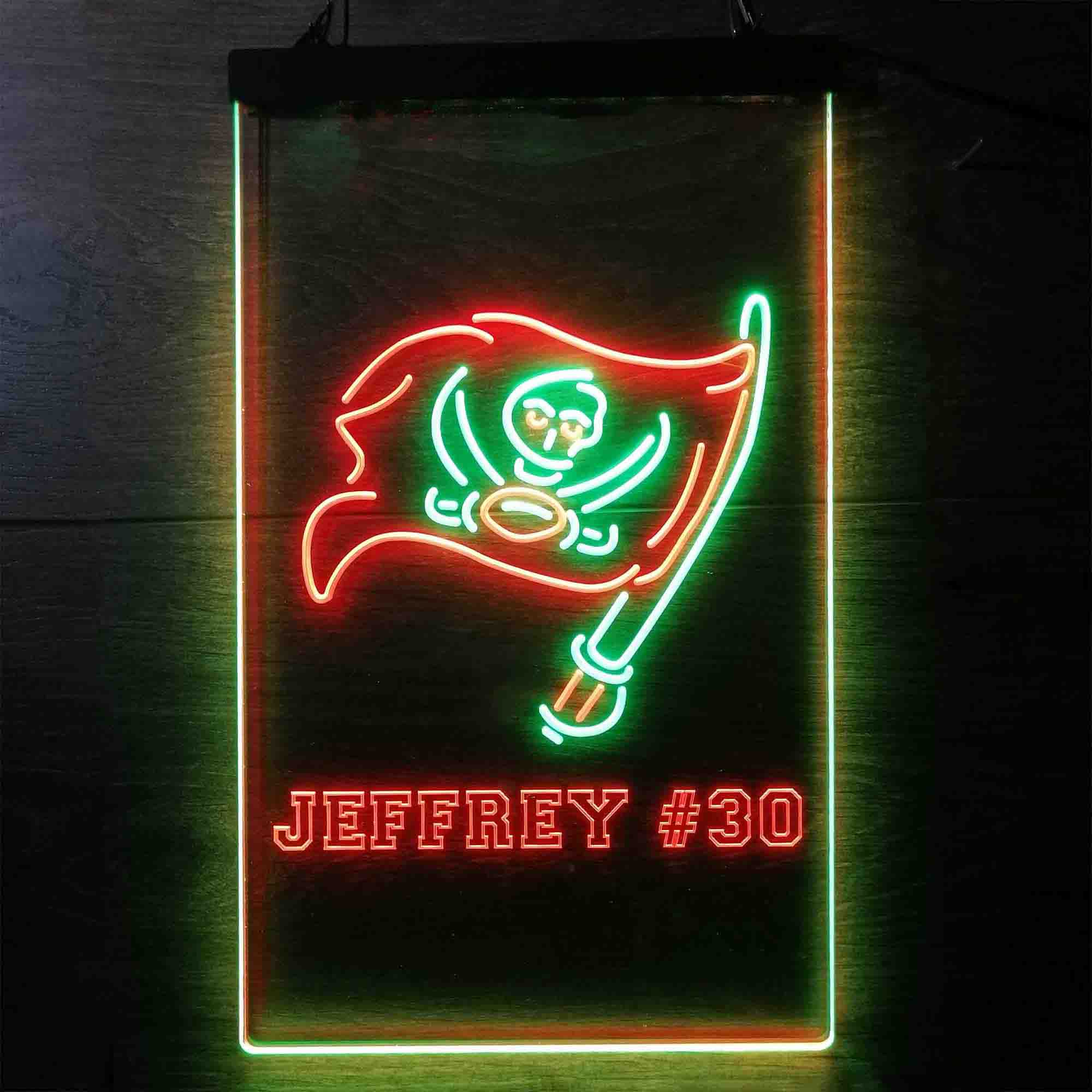 Personalized Tampa Bay Buccaneers Team Number Neon-Like LED Sign - ProLedSign