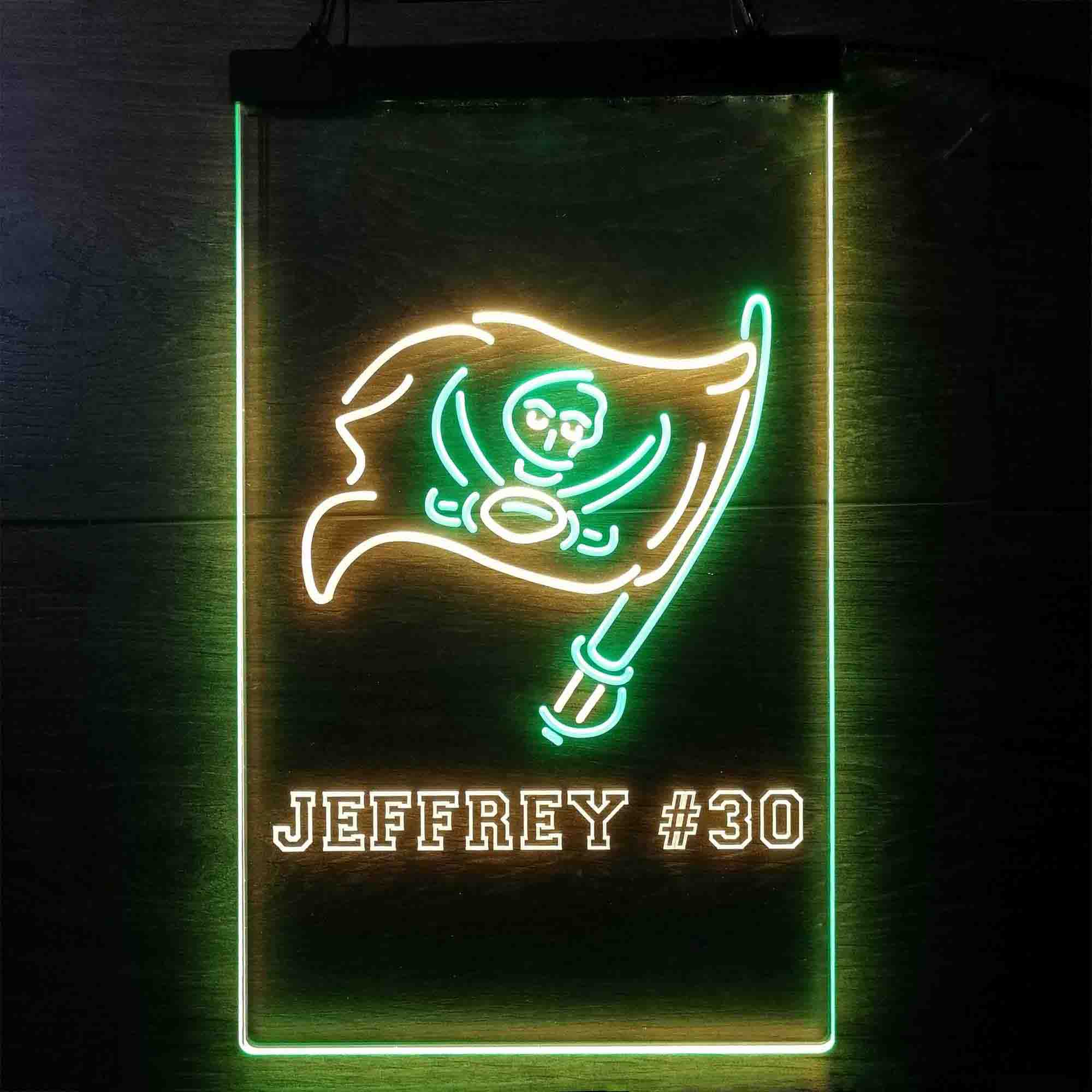 Personalized Tampa Bay Buccaneers Team Number Neon-Like LED Sign - ProLedSign