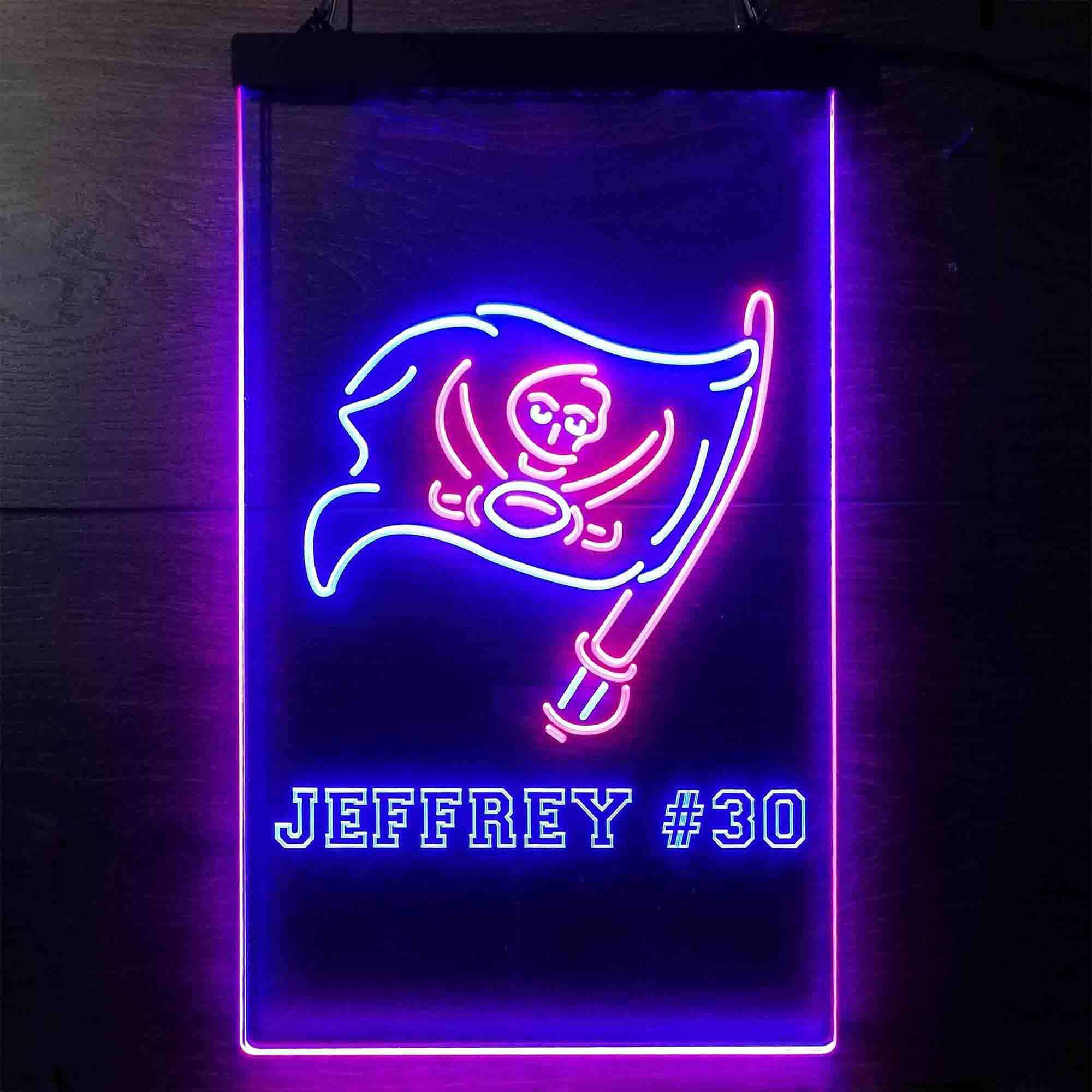 Personalized Tampa Bay Buccaneers Team Number Neon-Like LED Sign - ProLedSign