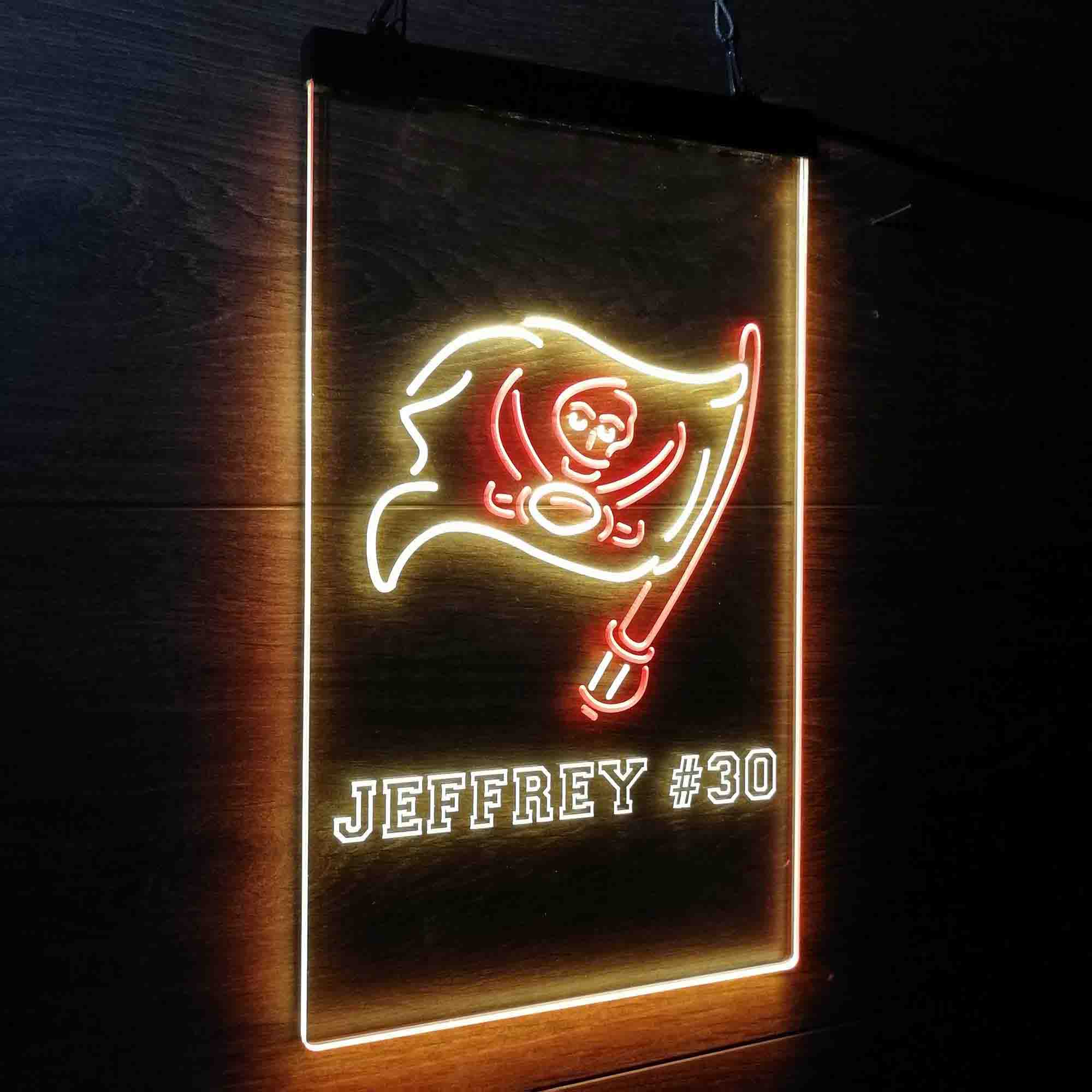 Personalized Tampa Bay Buccaneers Team Number Neon-Like LED Sign - ProLedSign