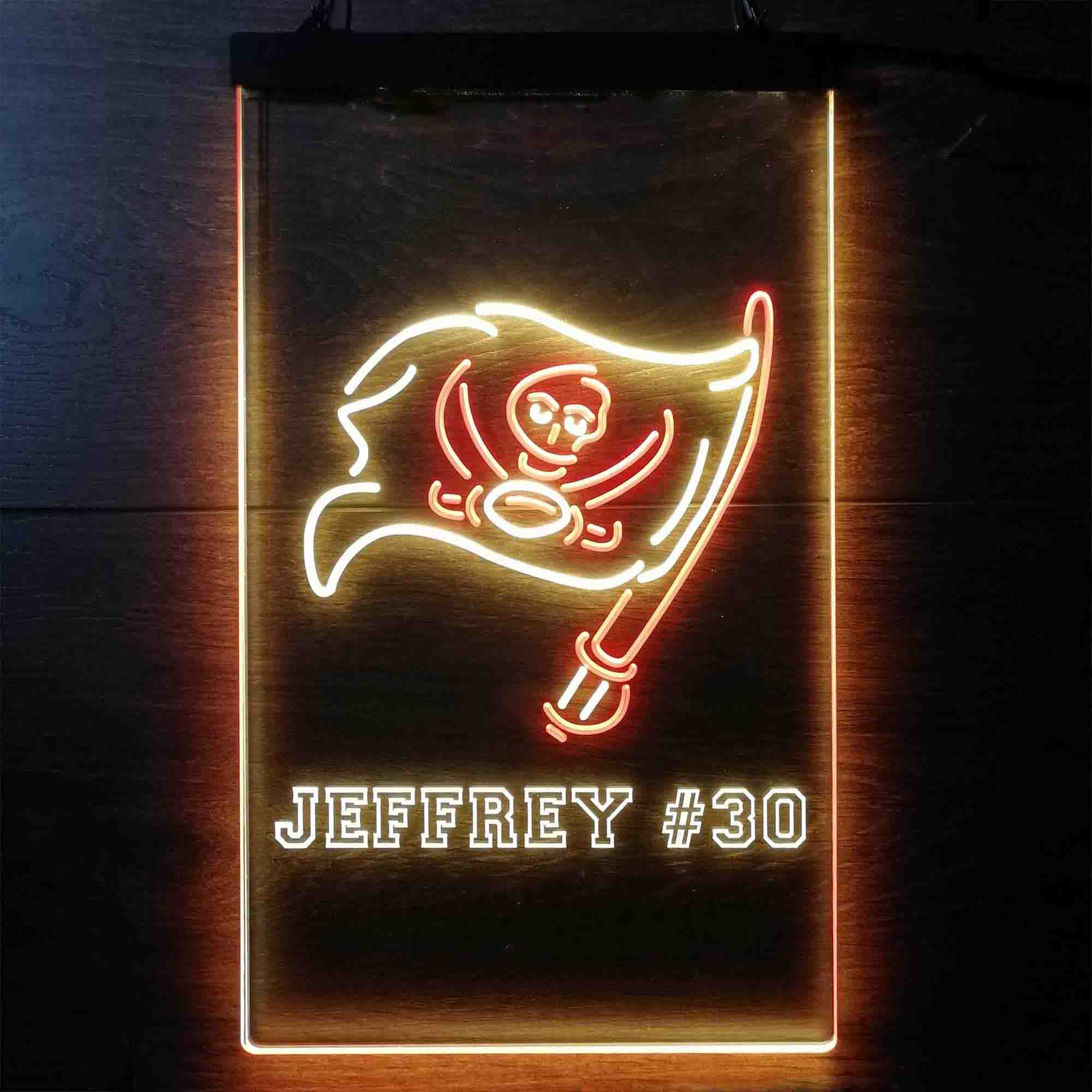 Personalized Tampa Bay Buccaneers Team Number Neon-Like LED Sign - ProLedSign