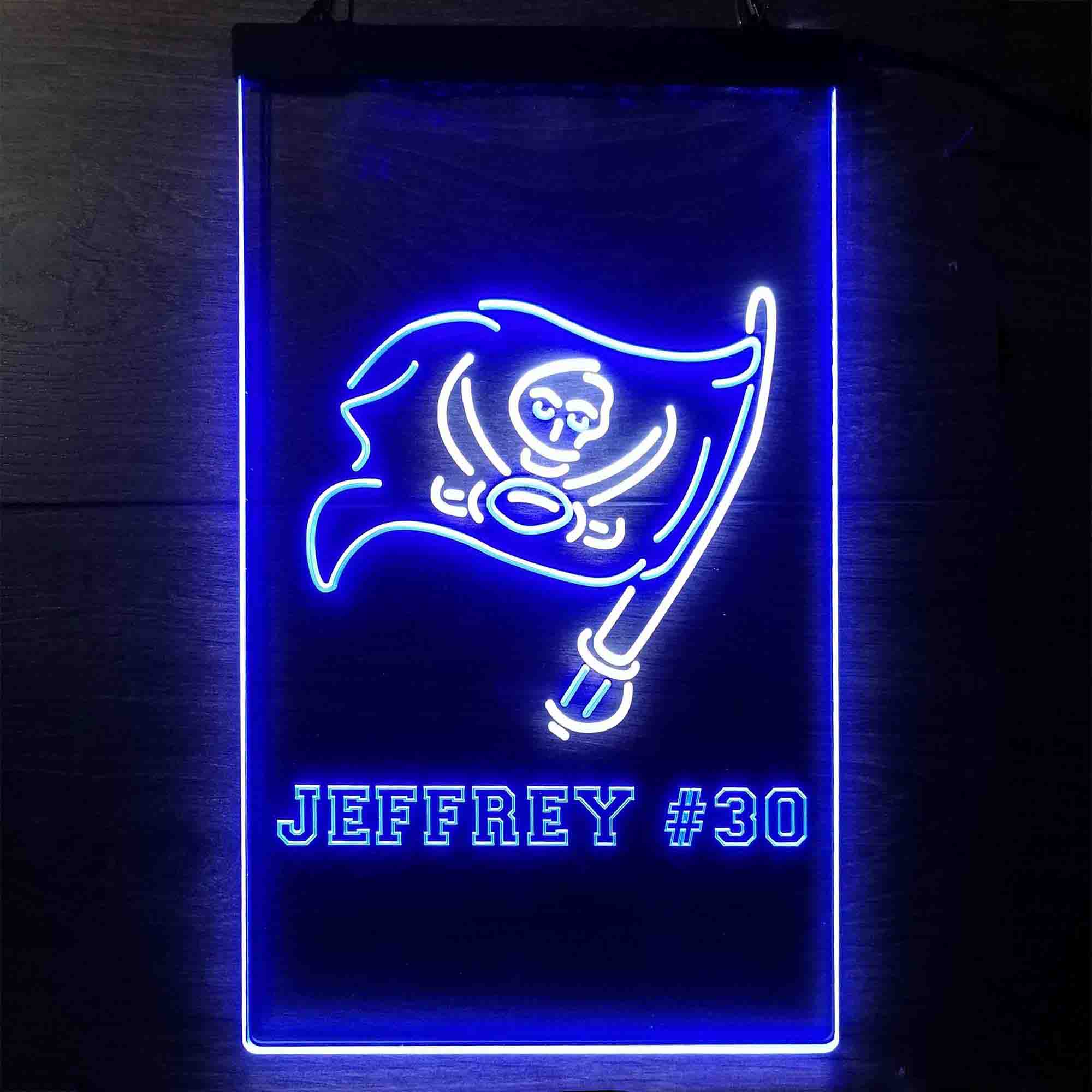 Personalized Tampa Bay Buccaneers Team Number Neon-Like LED Sign - ProLedSign