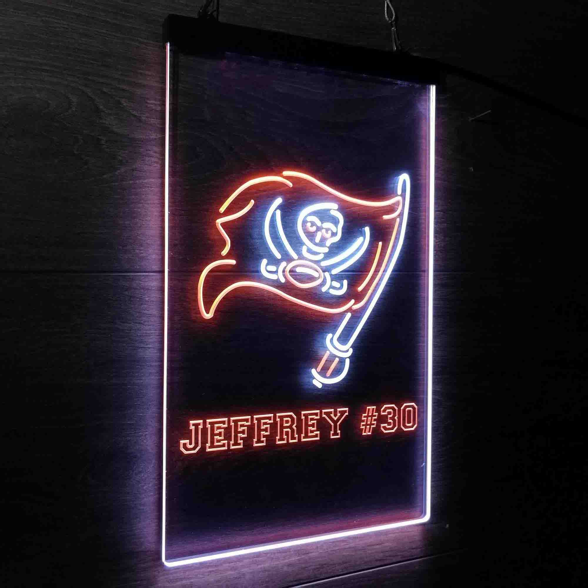 Personalized Tampa Bay Buccaneers Team Number Neon-Like LED Sign - ProLedSign