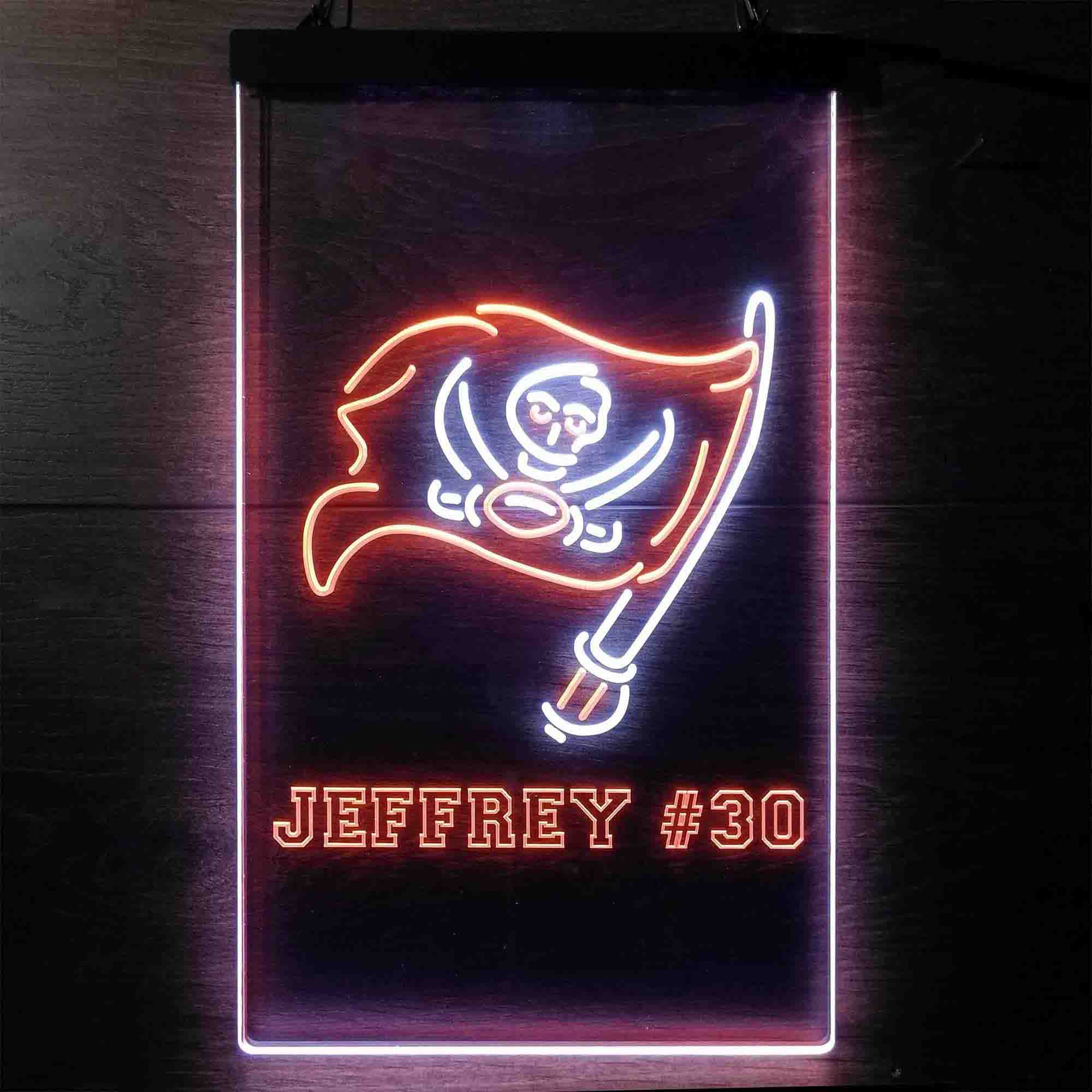 Personalized Tampa Bay Buccaneers Team Number Neon-Like LED Sign - ProLedSign