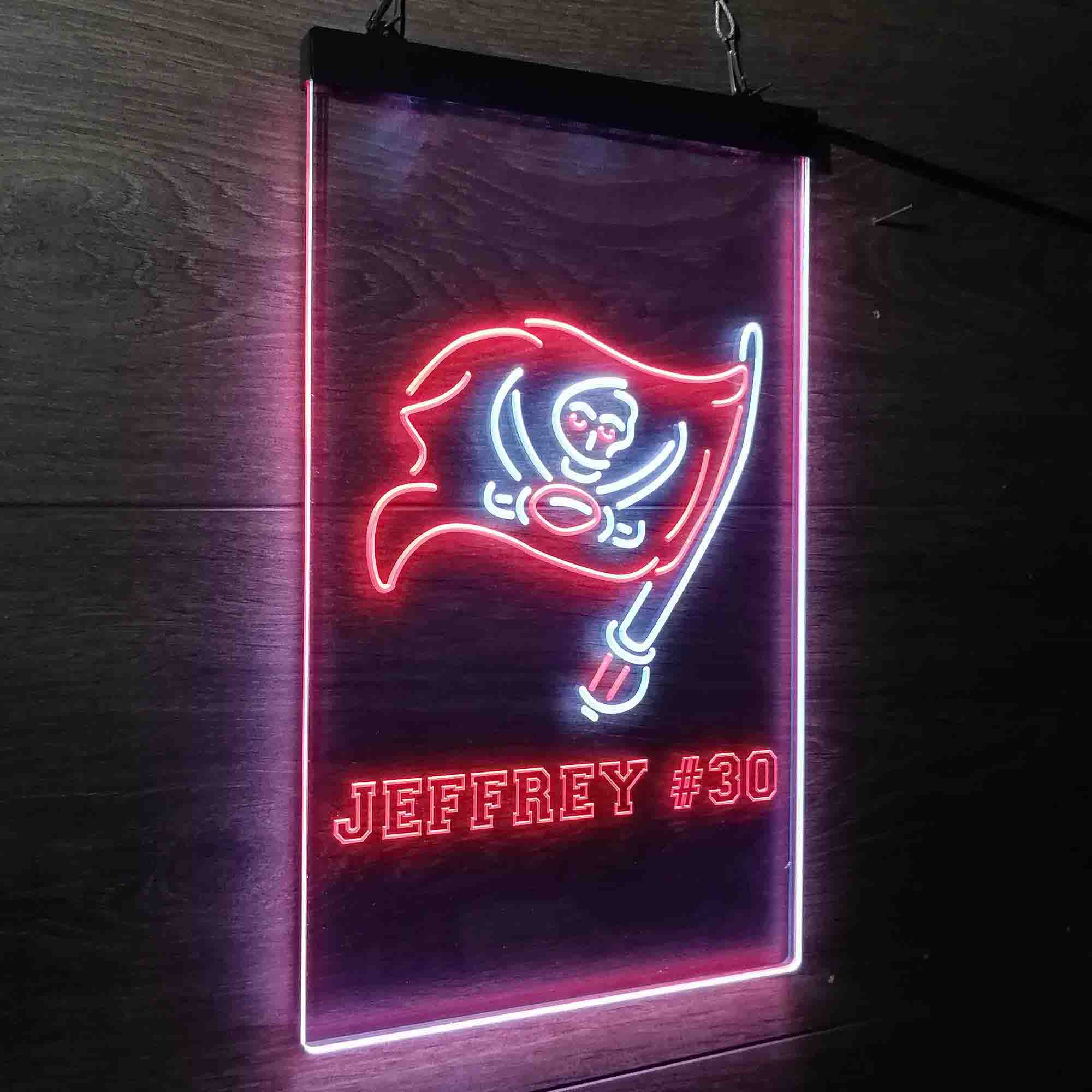 Personalized Tampa Bay Buccaneers Team Number Neon-Like LED Sign - ProLedSign