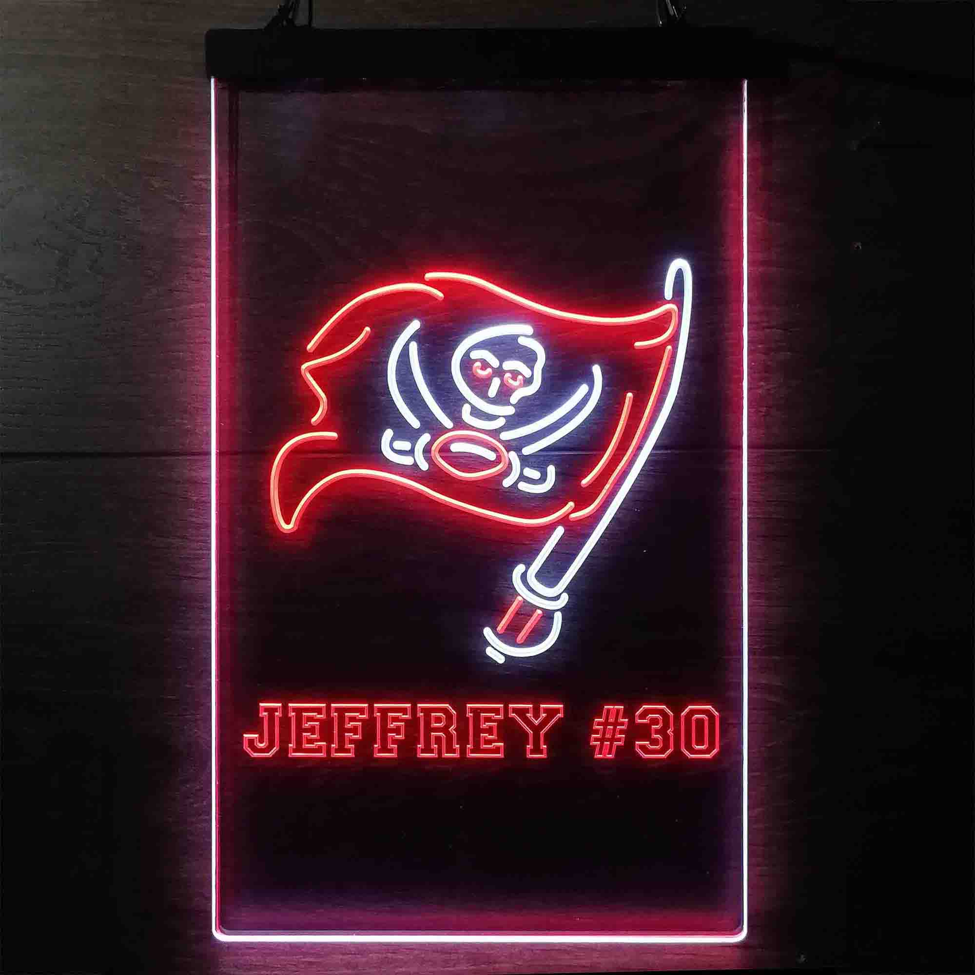 Personalized Tampa Bay Buccaneers Team Number Neon-Like LED Sign - ProLedSign