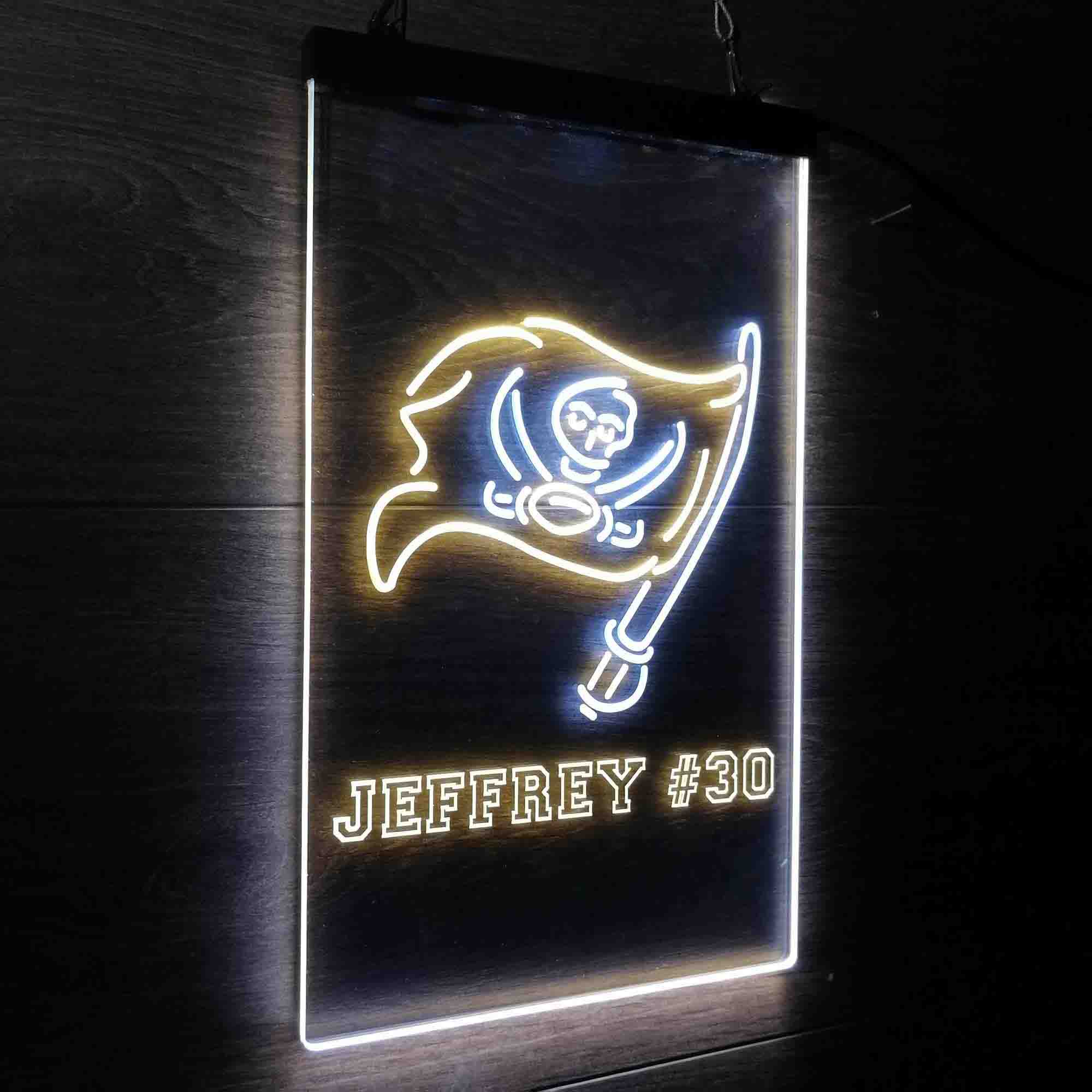 Personalized Tampa Bay Buccaneers Team Number Neon-Like LED Sign - ProLedSign