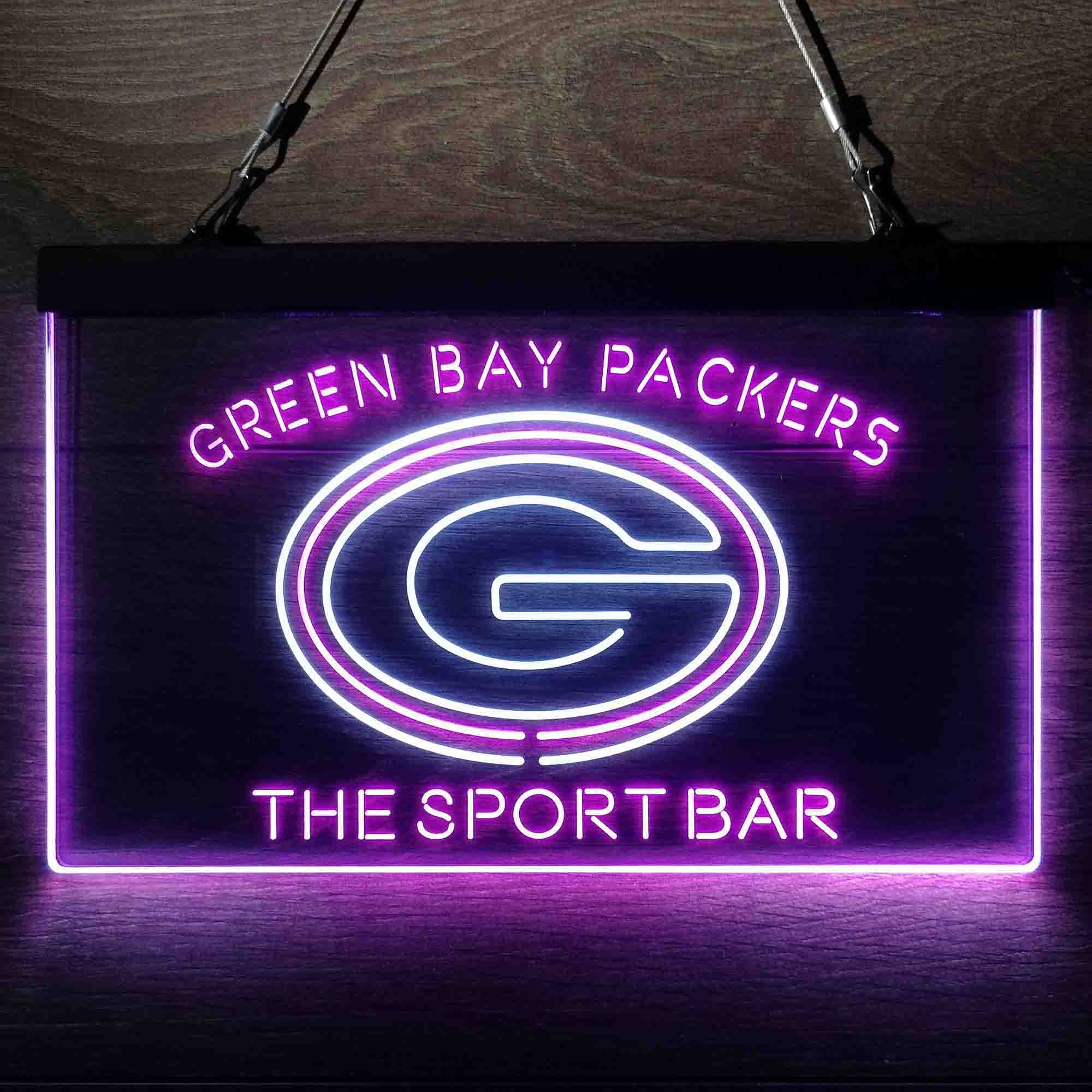 Custom Personalized Green Bay Packers NFL Football Club Dual Color LED Neon Sign