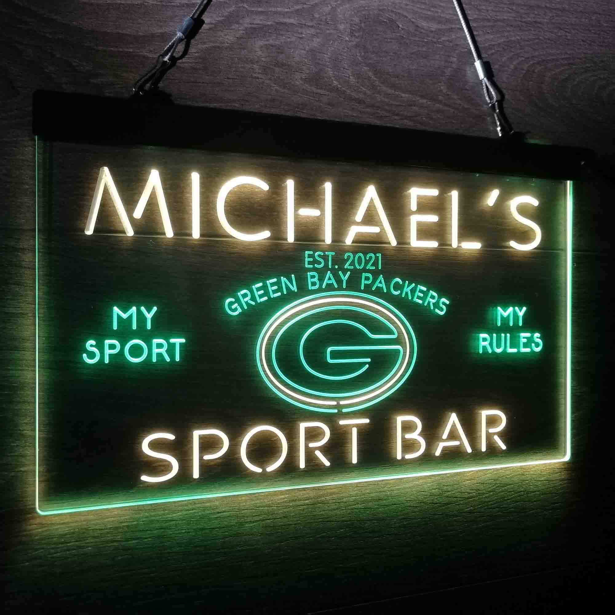 Personalized Green Bay Packers Neon-Like LED Sign - ProLedSign