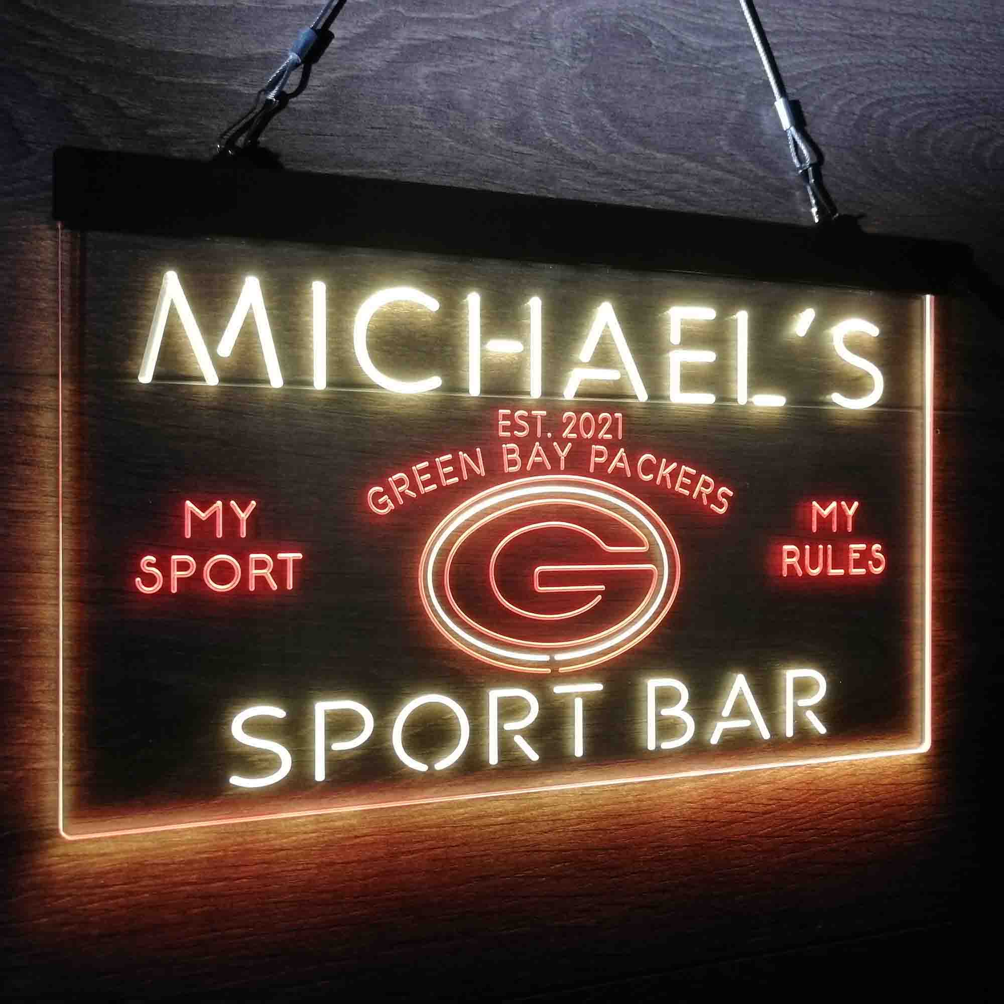 Personalized Green Bay Packers Neon-Like LED Sign - ProLedSign