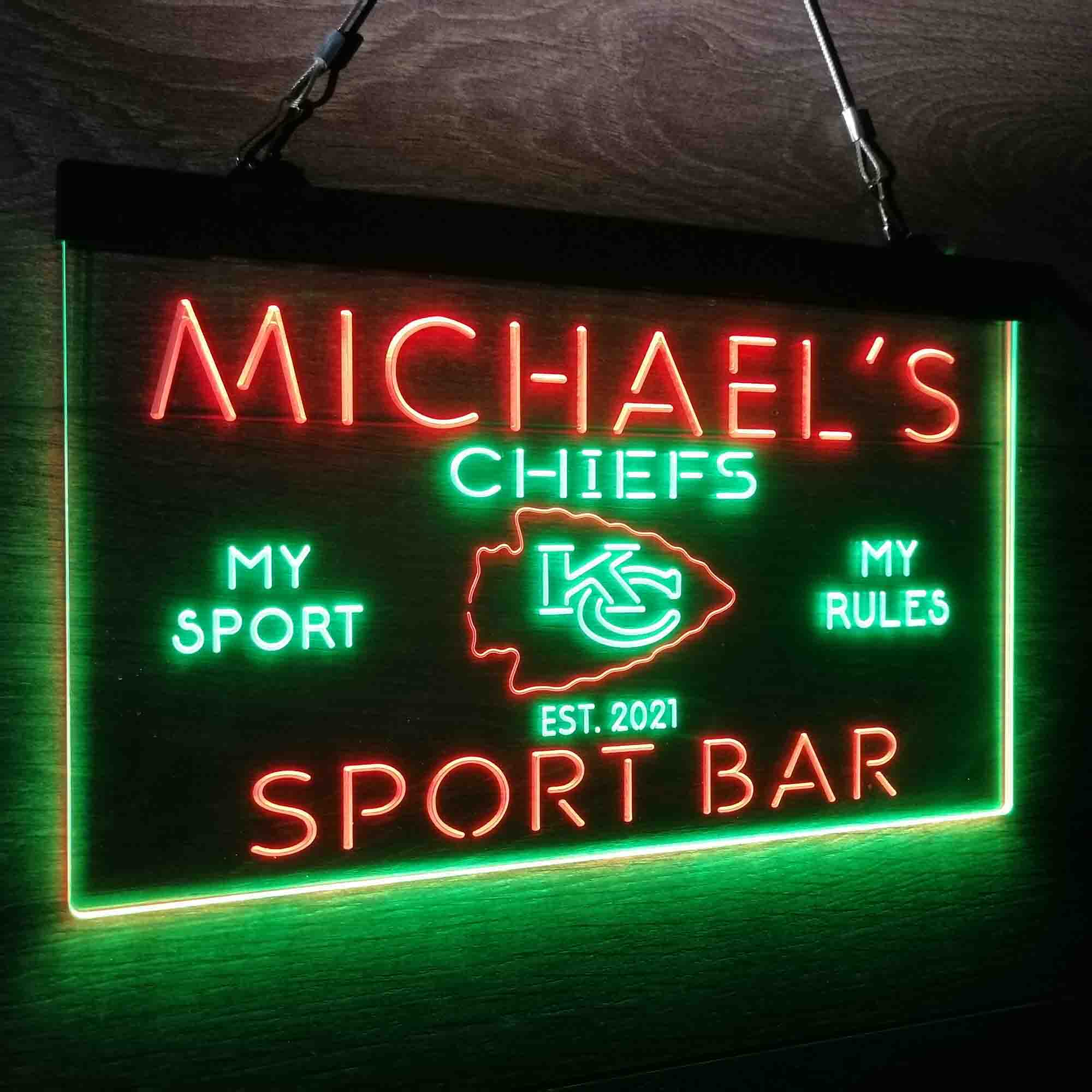 Personalized Kansas City Chiefs Neon-Like LED Sign - ProLedSign