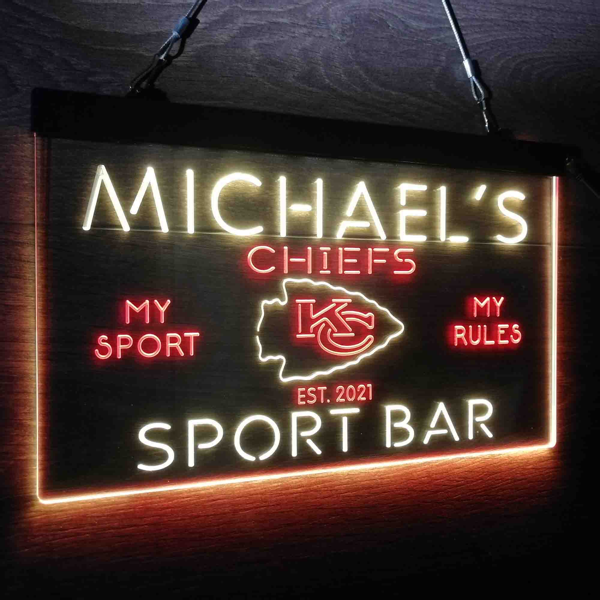 Personalized Kansas City Chiefs Neon-Like LED Sign - ProLedSign