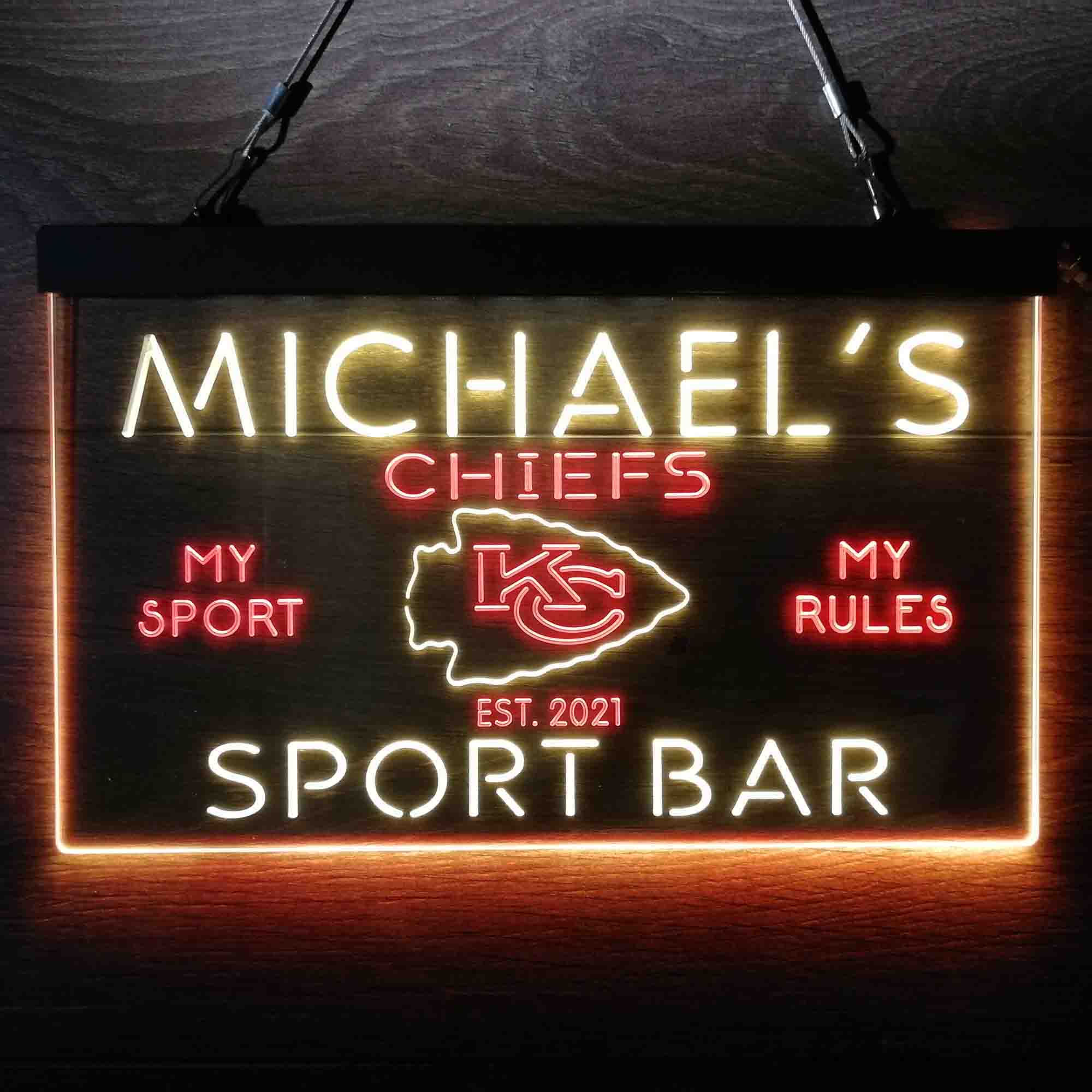 Personalized Kansas City Chiefs Neon-Like LED Sign - ProLedSign