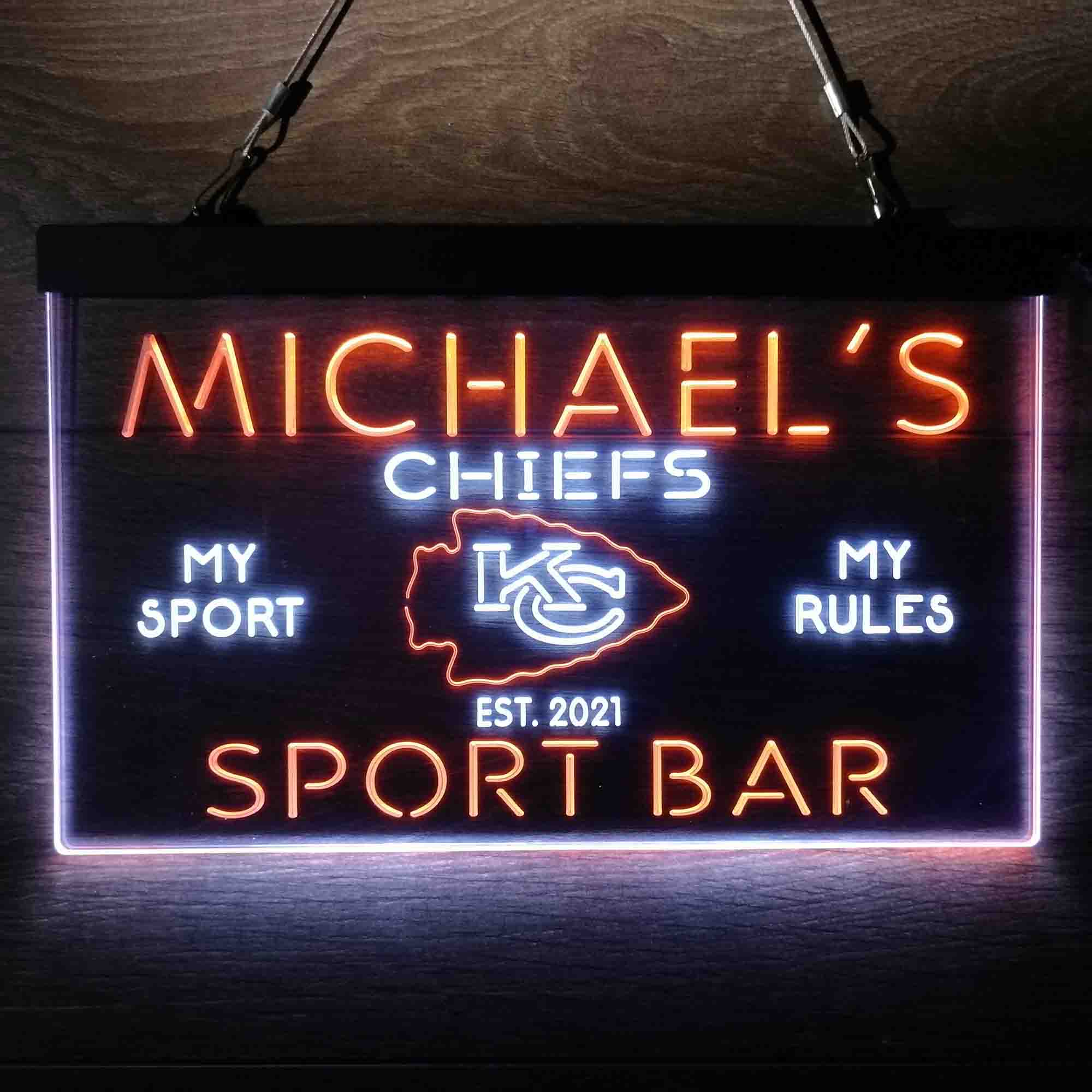 Personalized Kansas City Chiefs Neon-Like LED Sign - ProLedSign