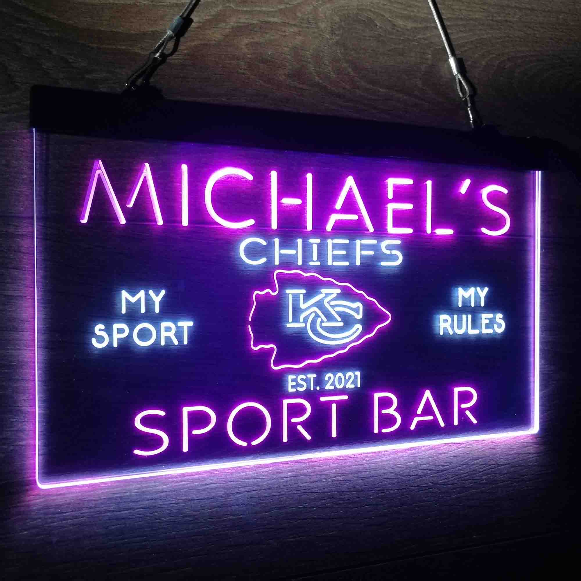 Personalized Kansas City Chiefs Neon-Like LED Sign - ProLedSign