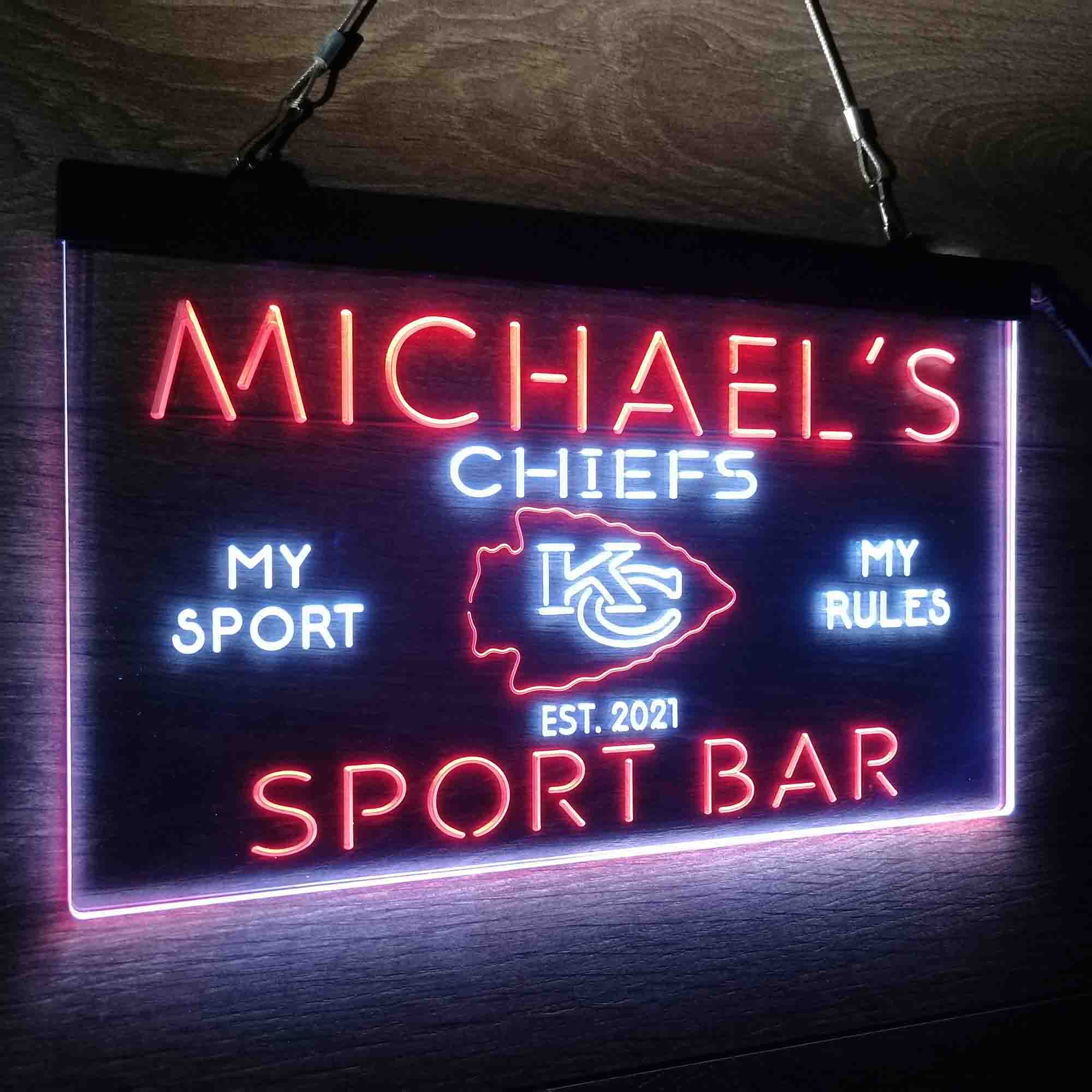 Personalized Kansas City Chiefs Neon-Like LED Sign - ProLedSign