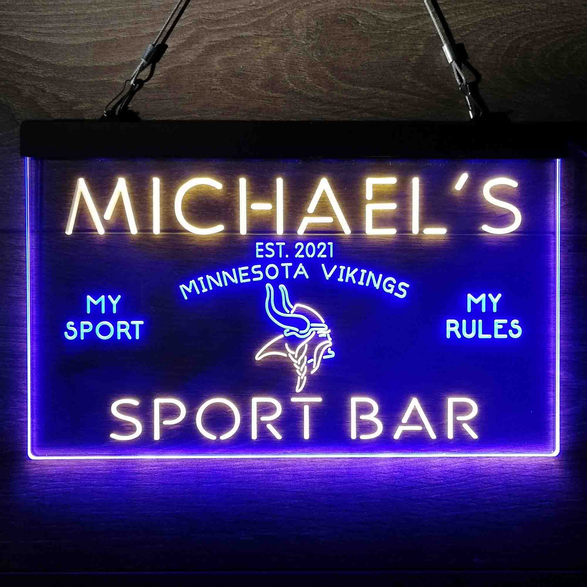 Personalized Minnesota Vikings Neon-Like LED Light Sign - led lab cave