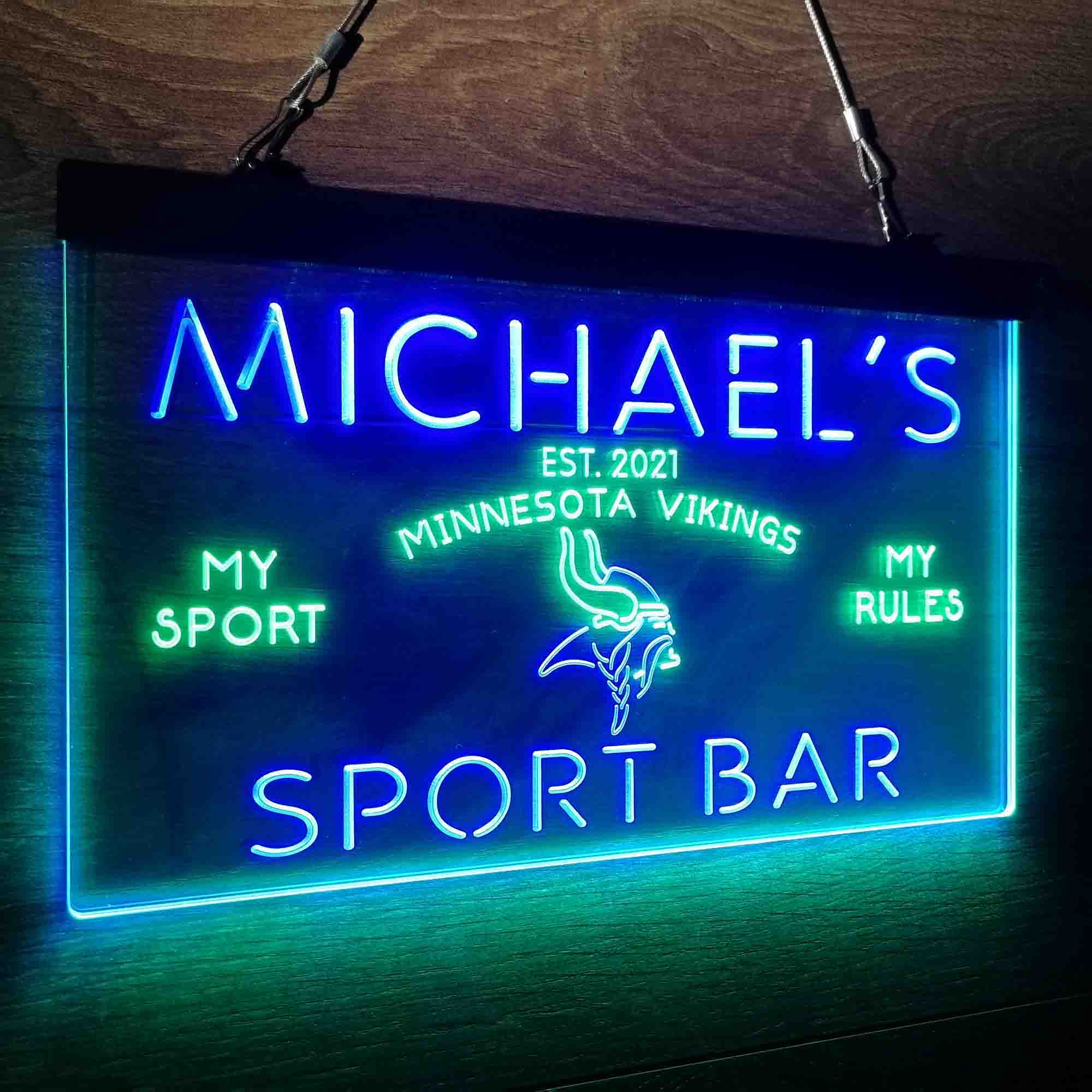 Personalized Minnesota Vikings Neon-Like LED Light Sign - led lab cave