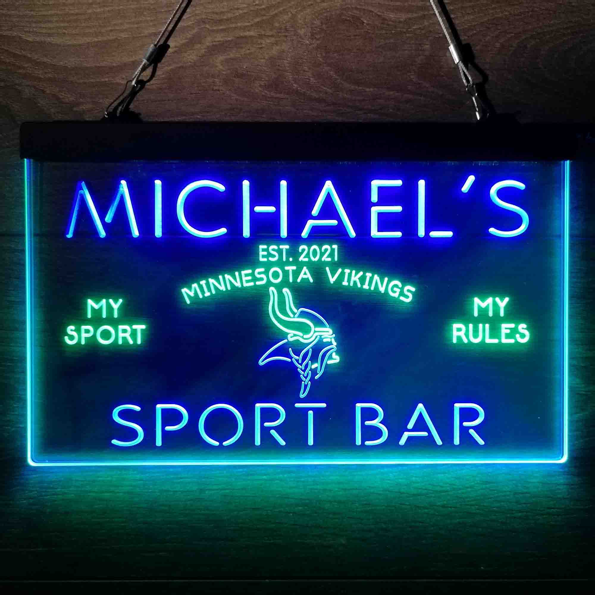 Personalized Minnesota Vikings Neon-Like LED Light Sign - led lab cave