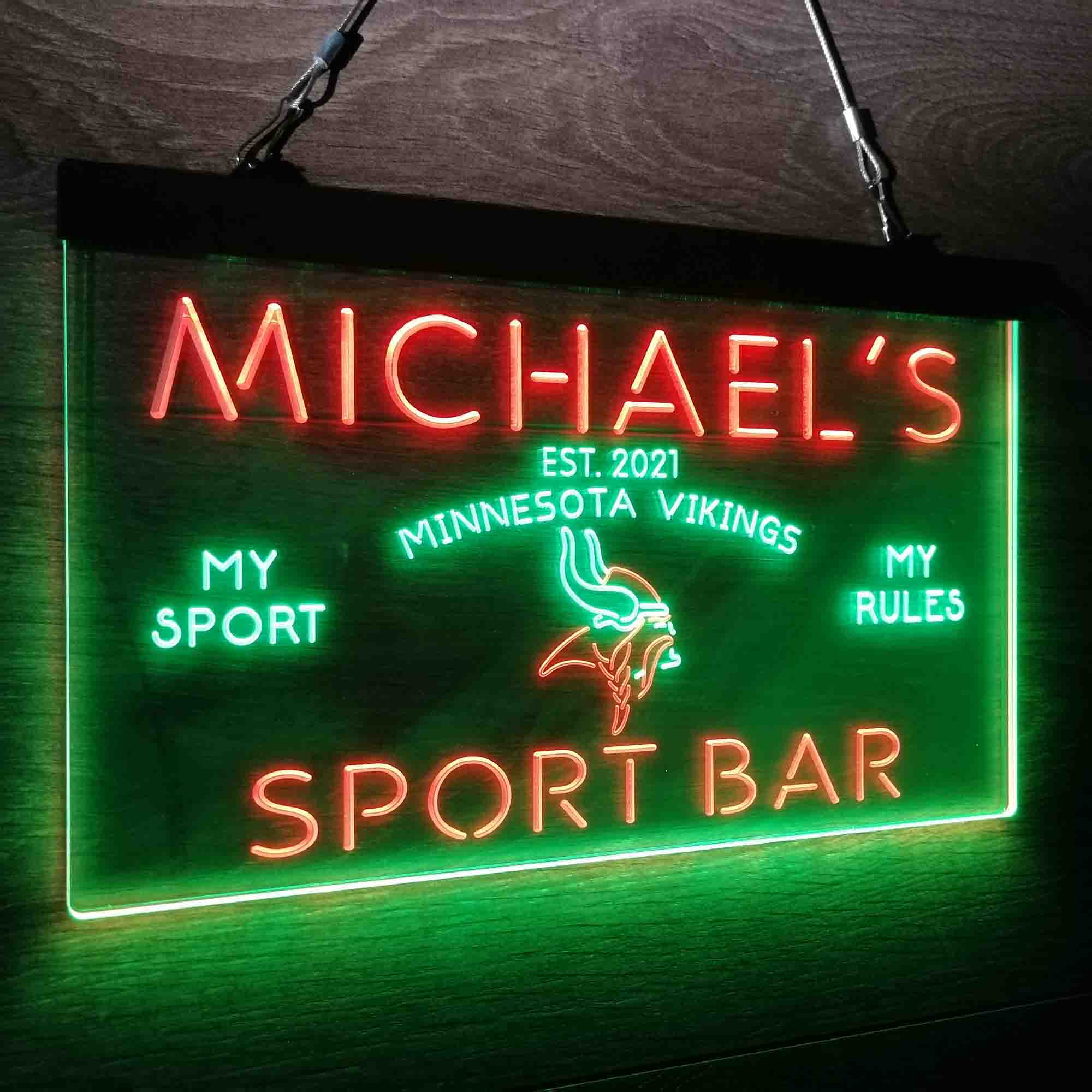 Personalized Minnesota Vikings Neon-Like LED Light Sign - led lab cave