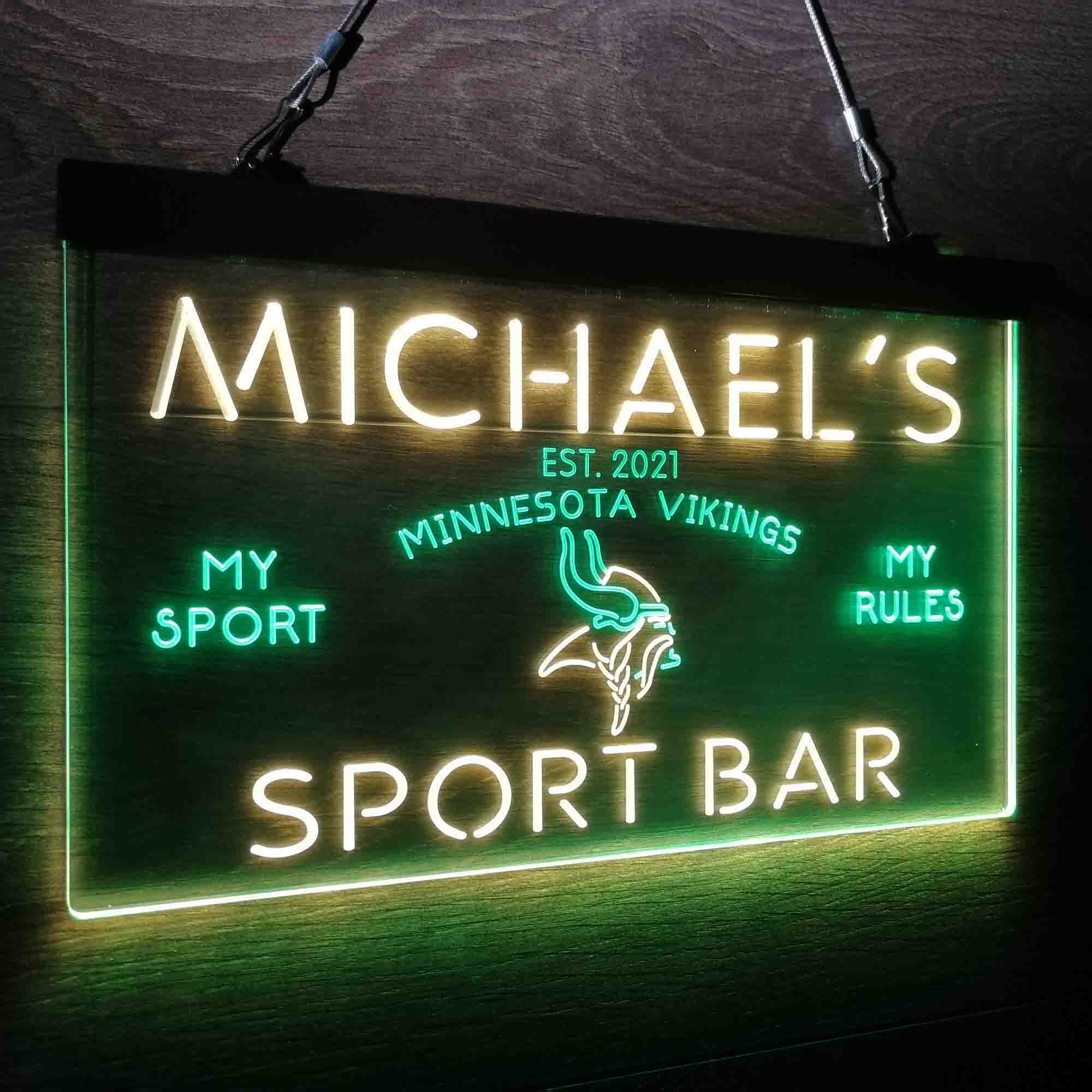 Personalized Minnesota Vikings Neon-Like LED Light Sign - led lab cave