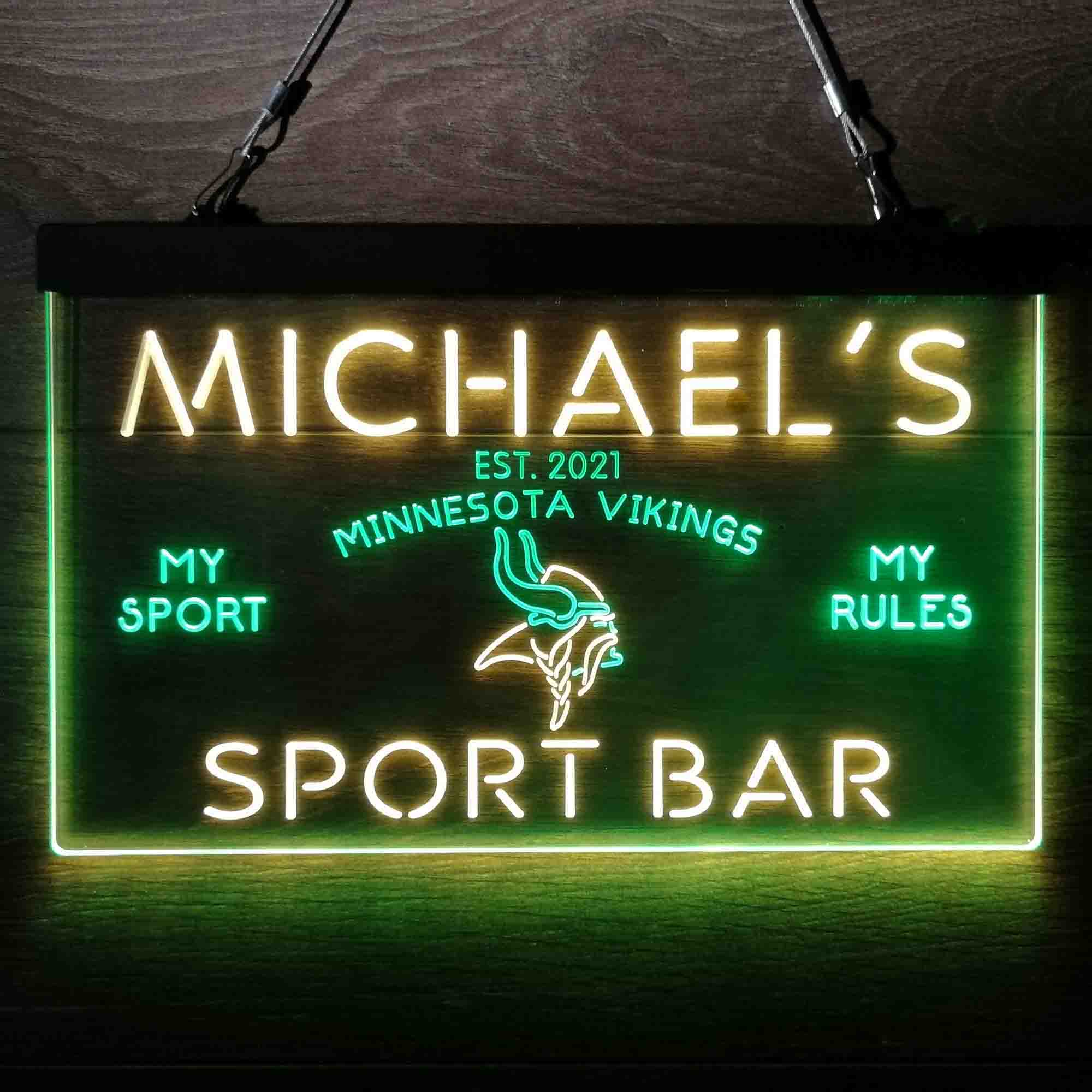 Personalized Minnesota Vikings Neon-Like LED Light Sign - led lab cave