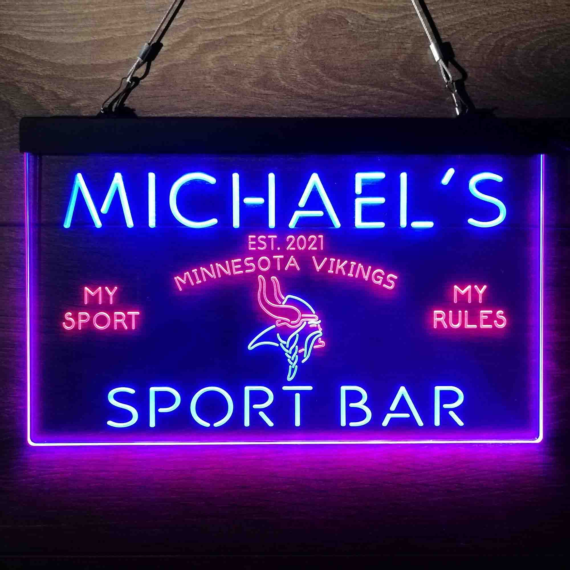 Personalized Minnesota Vikings Neon-Like LED Light Sign - led lab cave