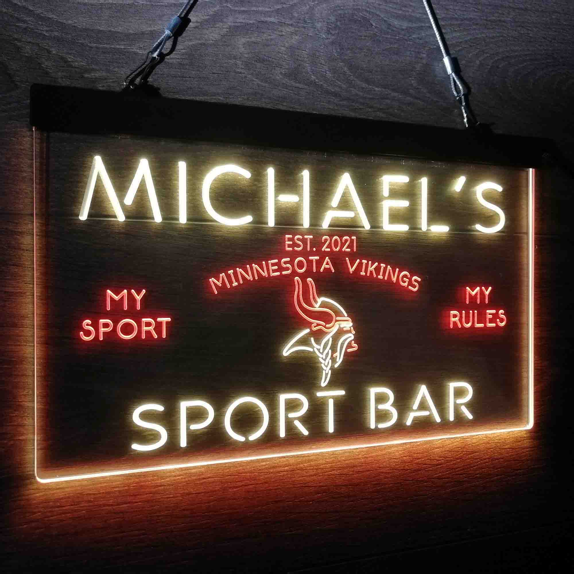 Personalized Minnesota Vikings Neon-Like LED Light Sign - led lab cave