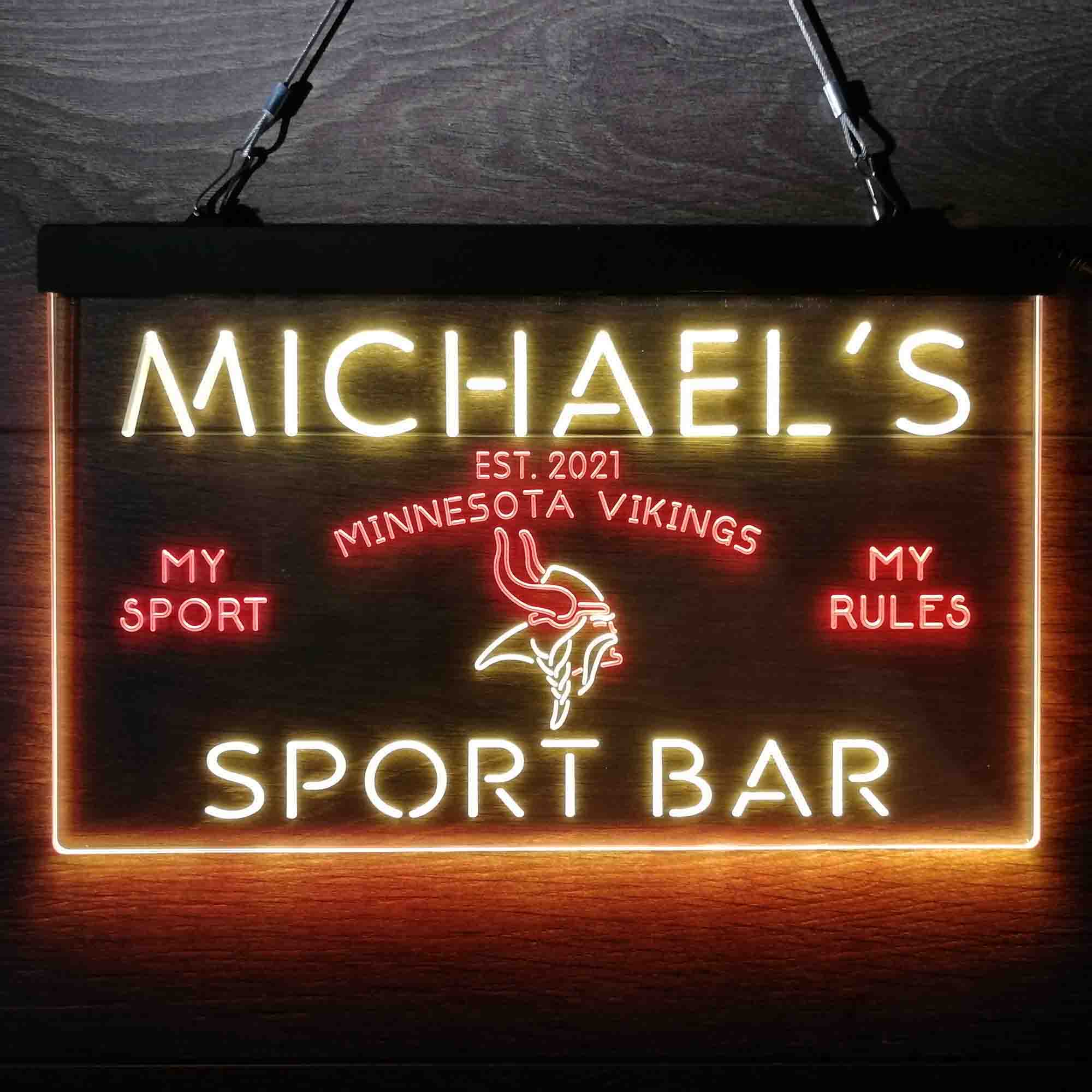 Personalized Minnesota Vikings Neon-Like LED Light Sign - led lab cave