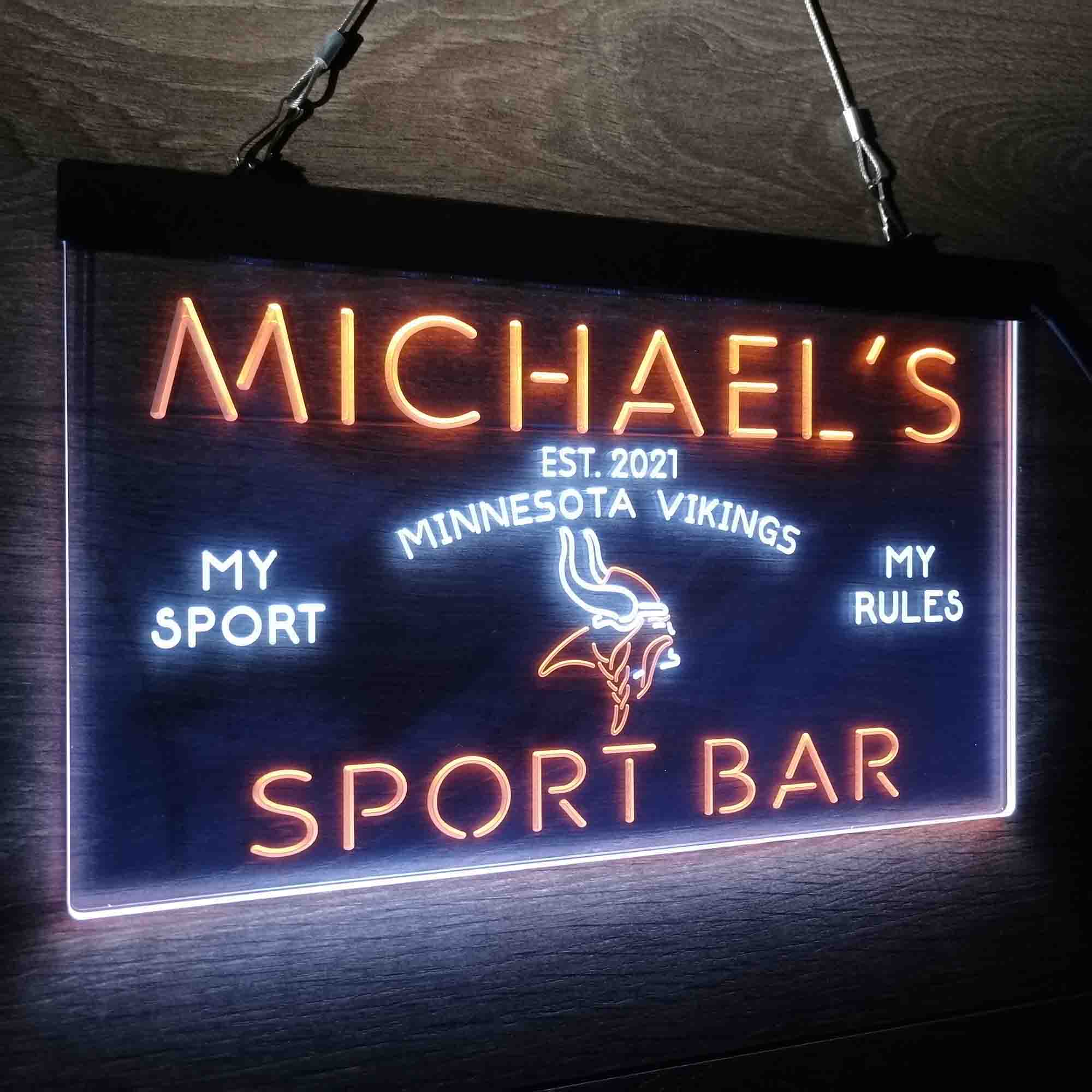 Personalized Minnesota Vikings Neon-Like LED Light Sign - led lab cave