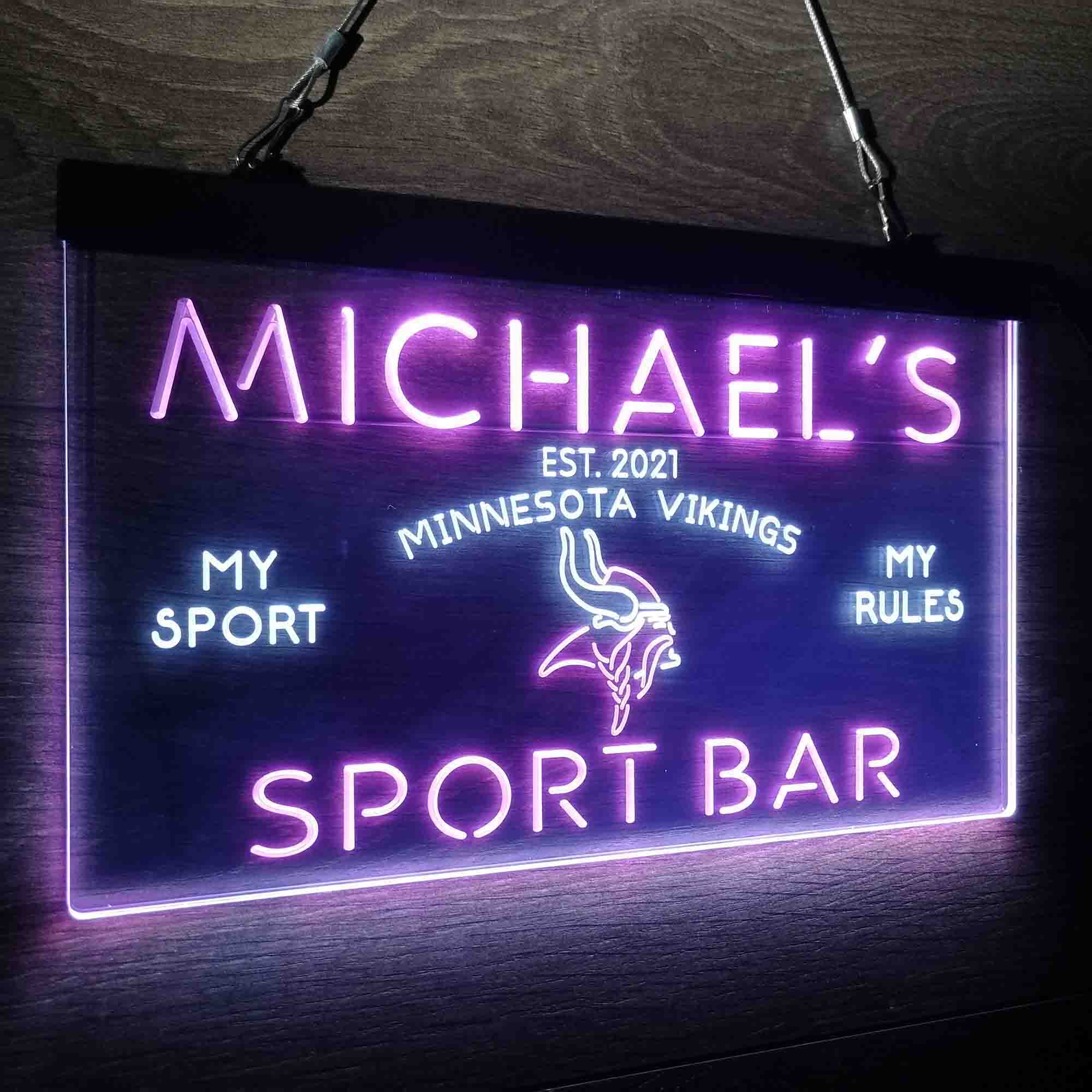 Personalized Minnesota Vikings Neon-Like LED Light Sign - led lab cave