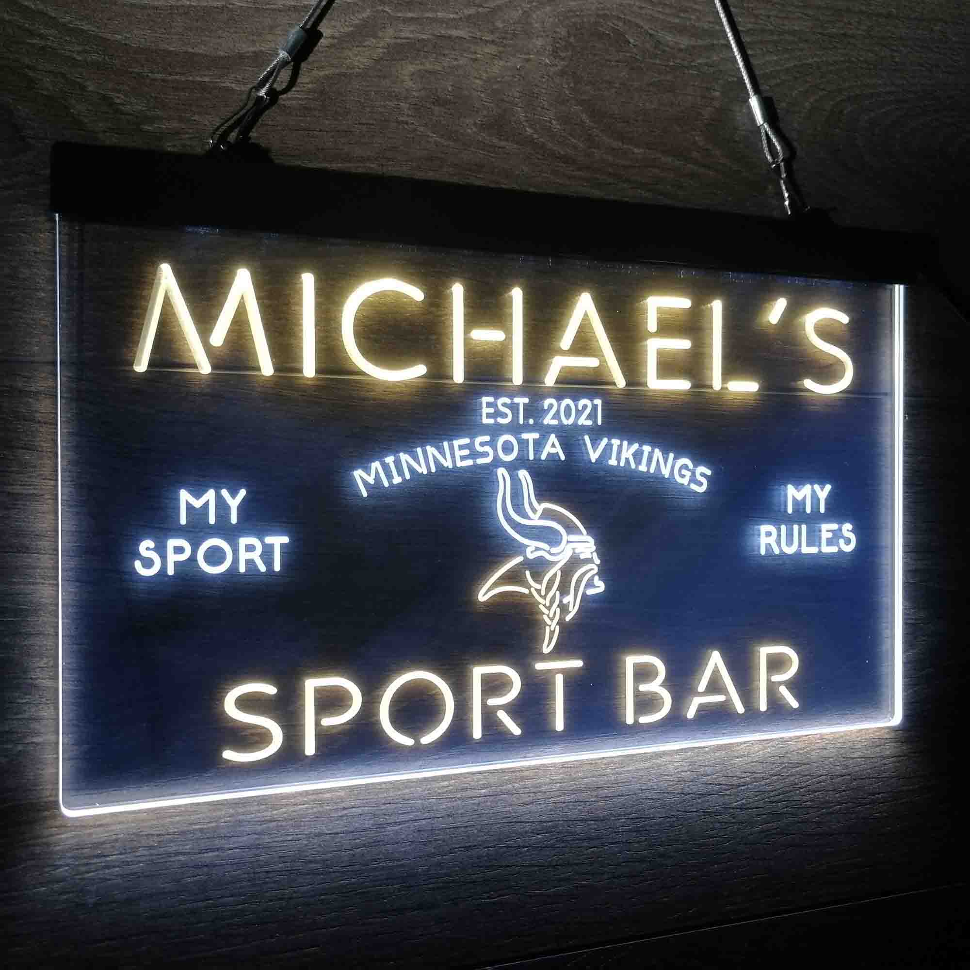 Personalized Minnesota Vikings Neon-Like LED Light Sign - led lab cave