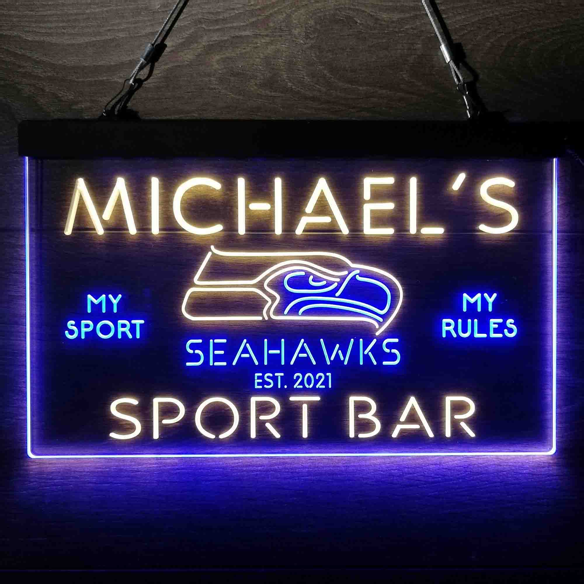 Personalized Seattle Seahawks Neon-Like LED Light Sign - led lab cave