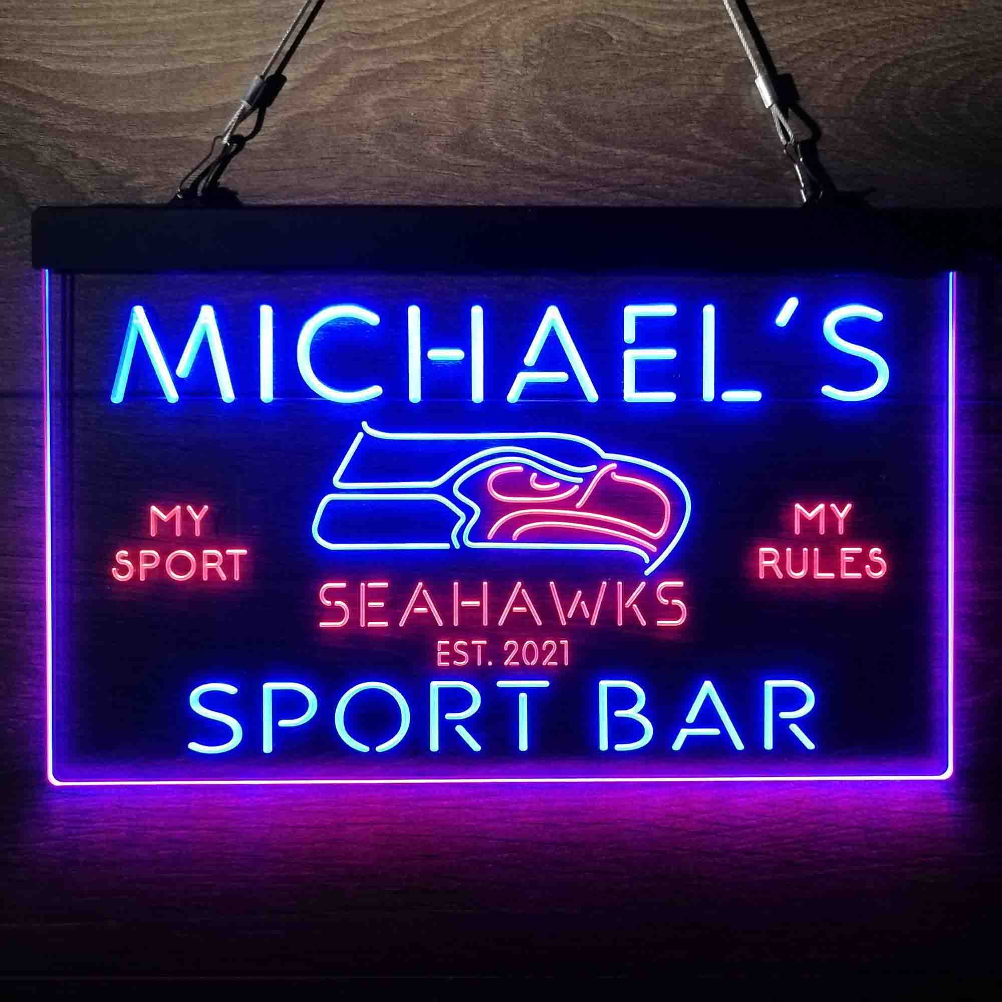 Personalized Seattle Seahawks Neon-Like LED Light Sign - led lab cave