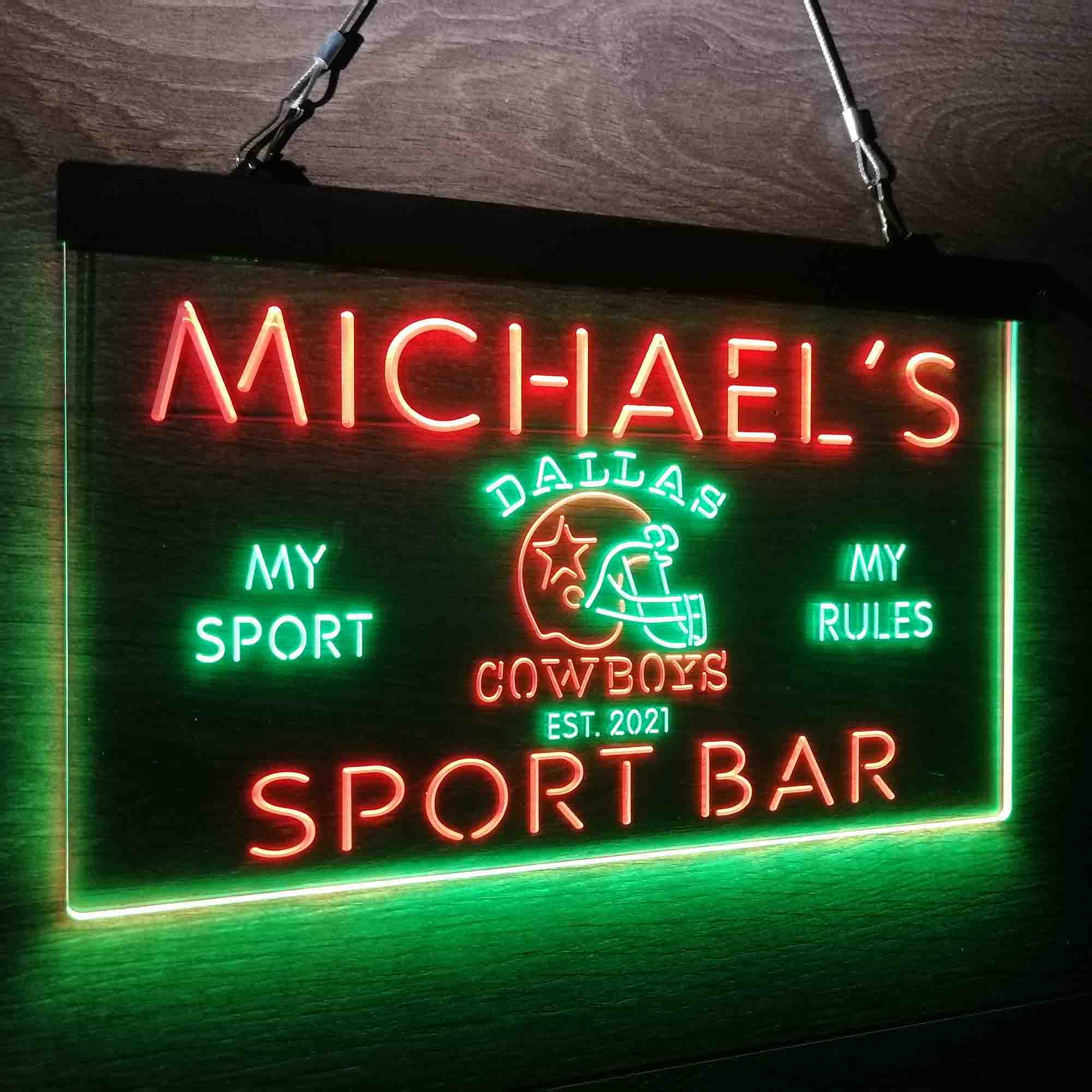 Personalized Dallas Cowboys Neon-Like LED Sign - ProLedSign