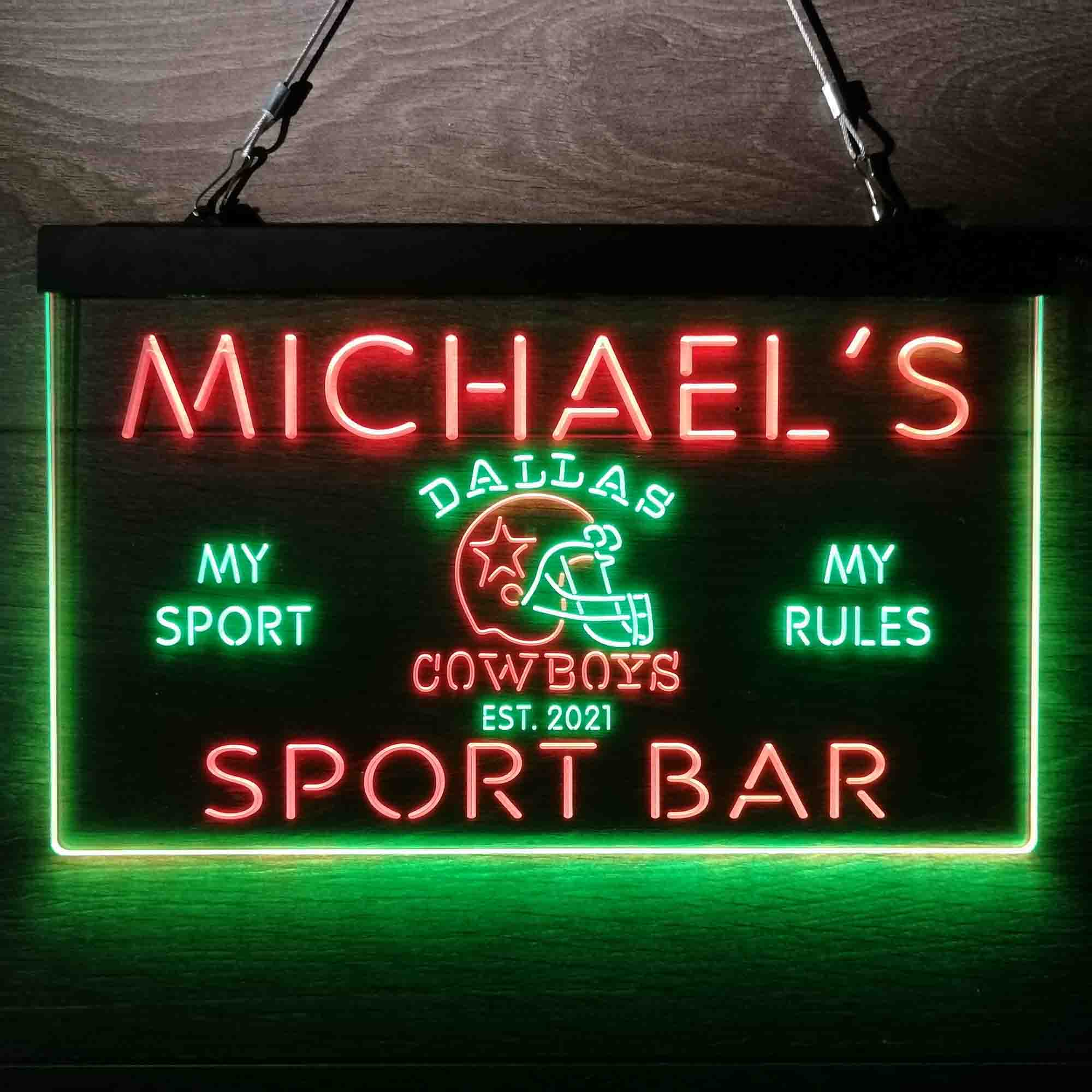 Personalized Dallas Cowboys Neon-Like LED Sign - ProLedSign