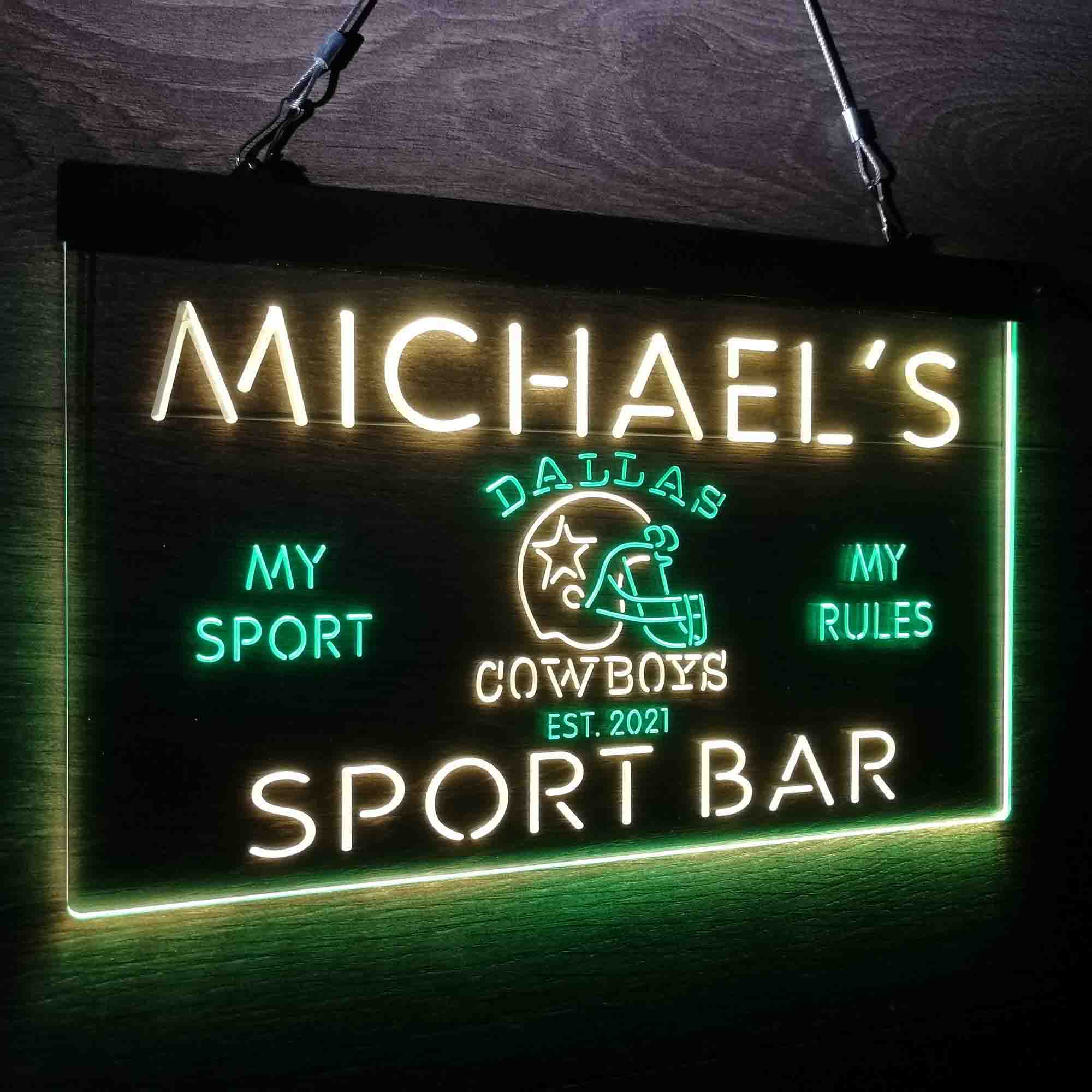 Personalized Dallas Cowboys Neon-Like LED Sign - ProLedSign