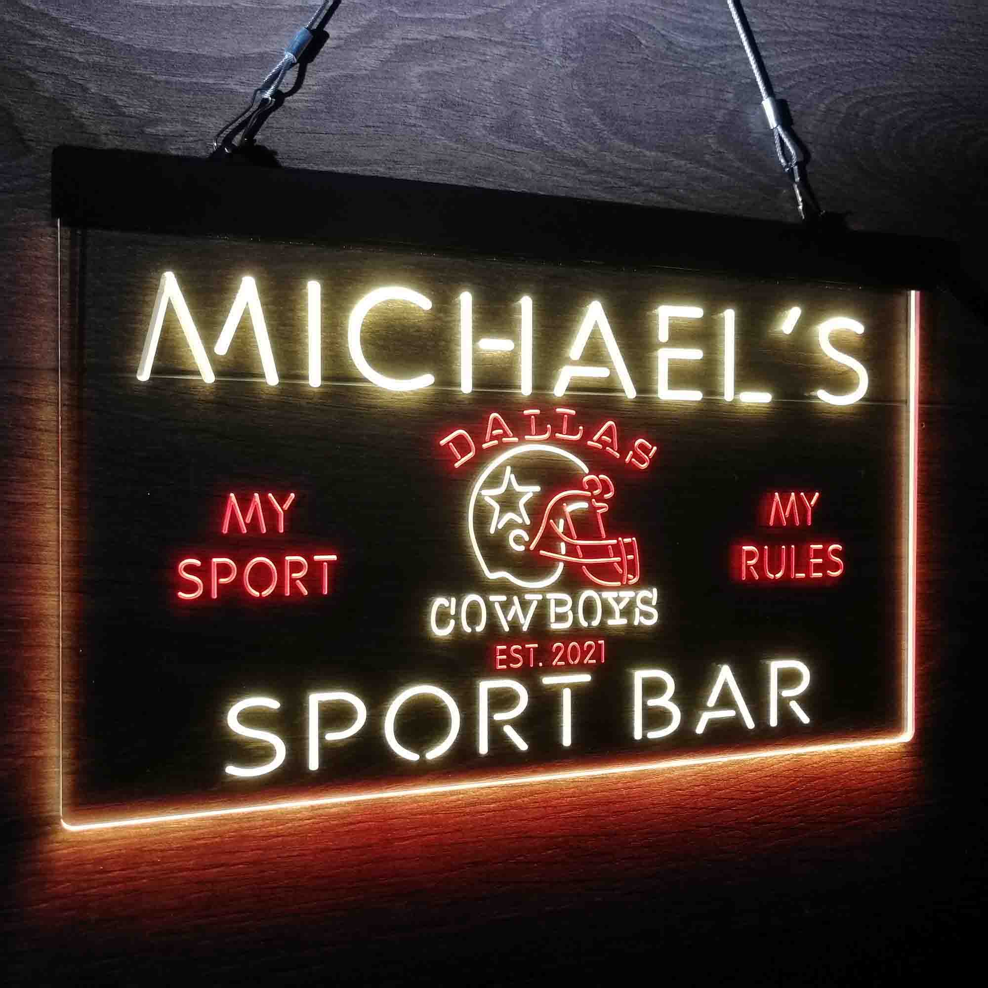 Personalized Dallas Cowboys Neon-Like LED Sign - ProLedSign