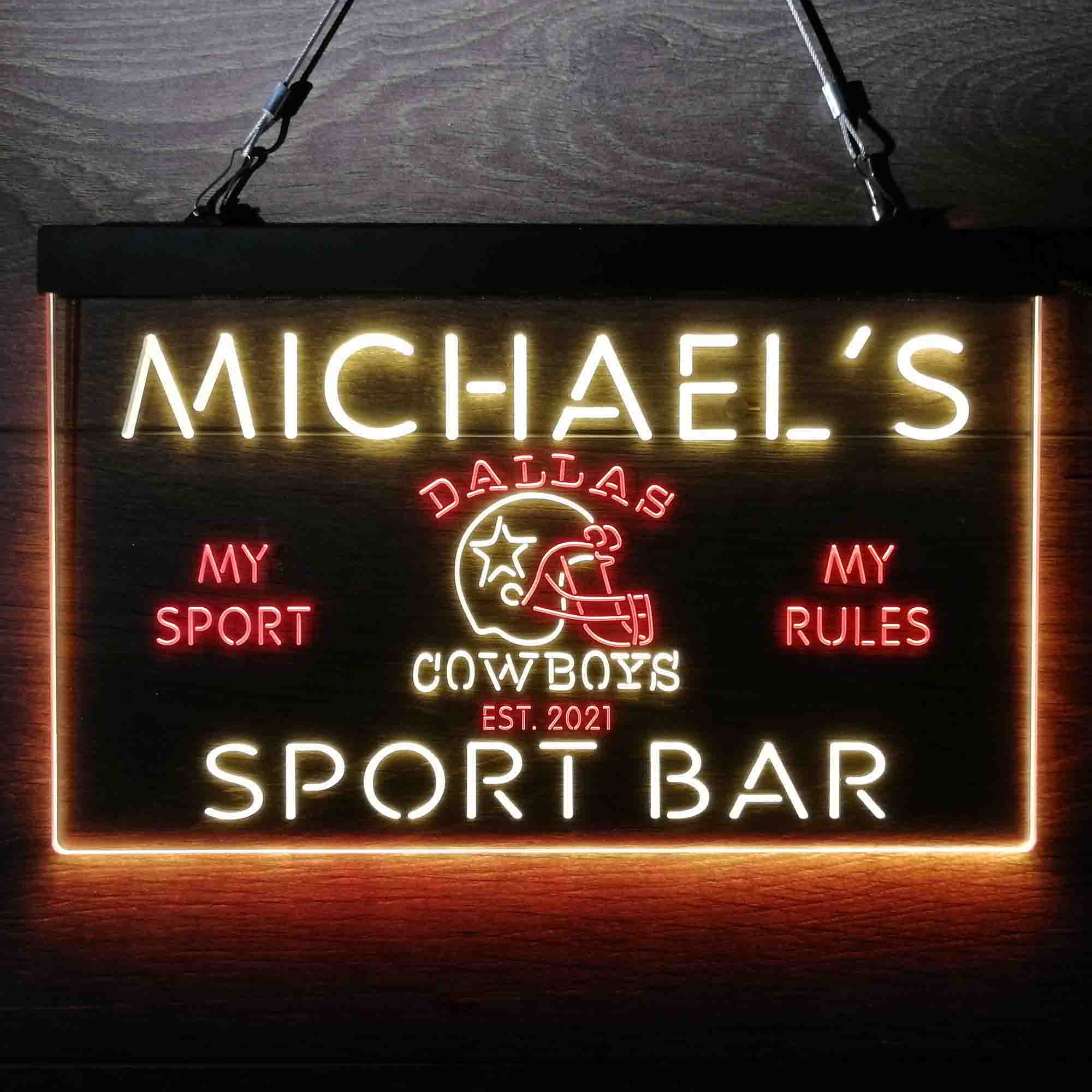 Personalized Dallas Cowboys Neon-Like LED Sign - ProLedSign