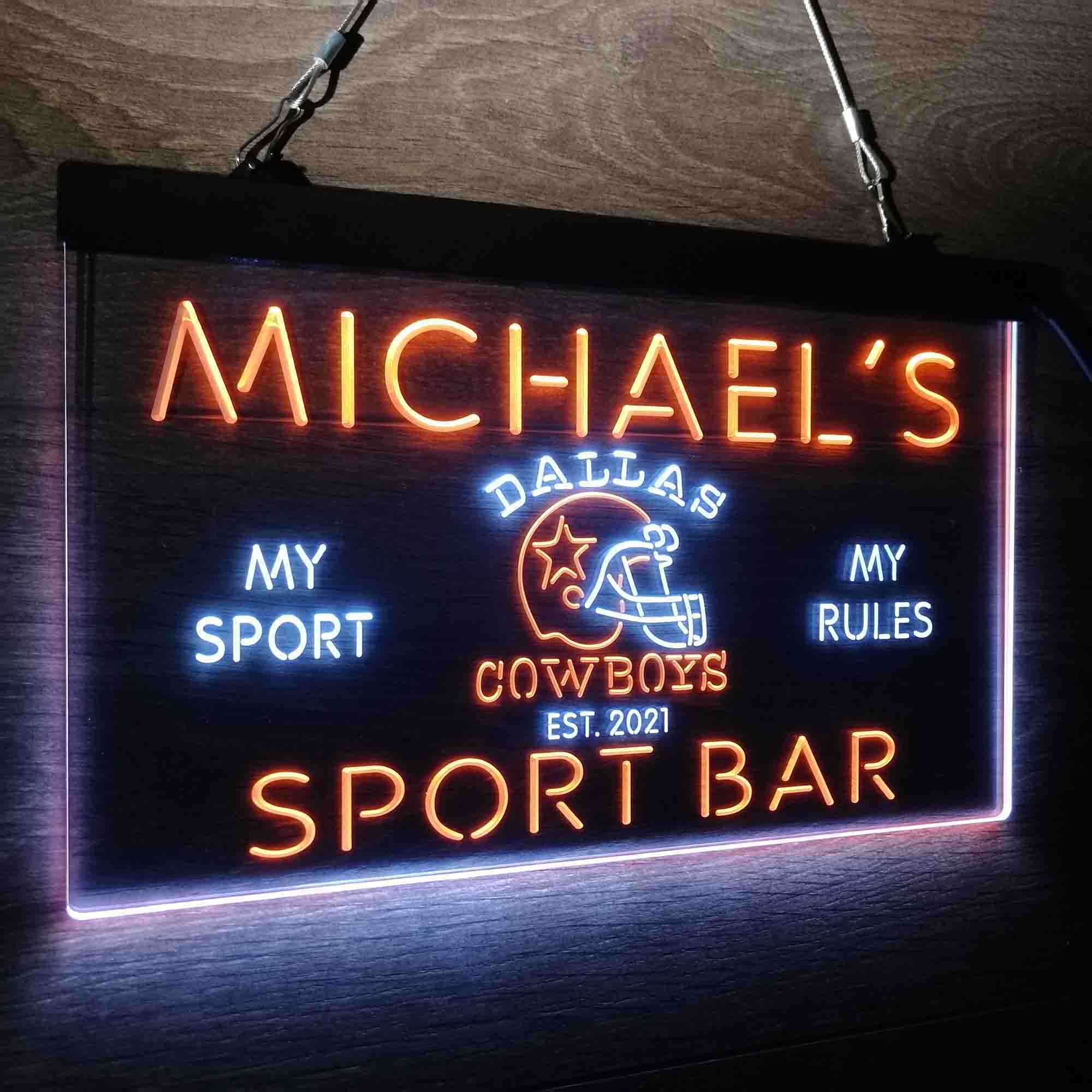 Personalized Dallas Cowboys Neon-Like LED Sign - ProLedSign