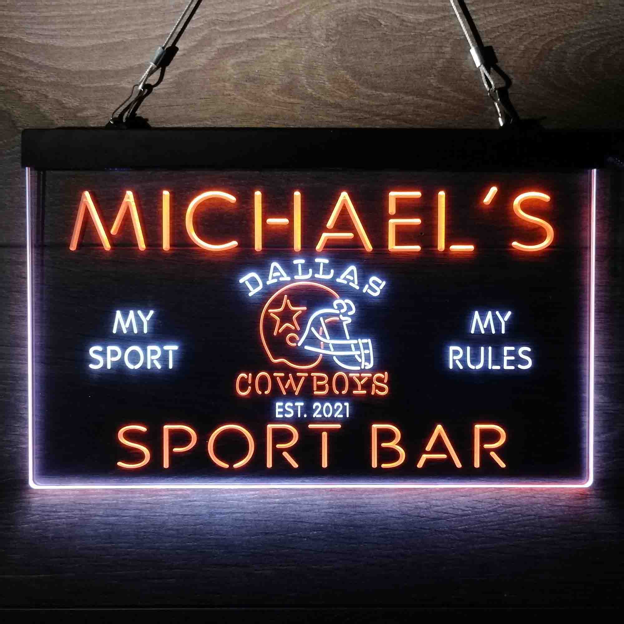 Personalized Dallas Cowboys Neon-Like LED Sign - ProLedSign