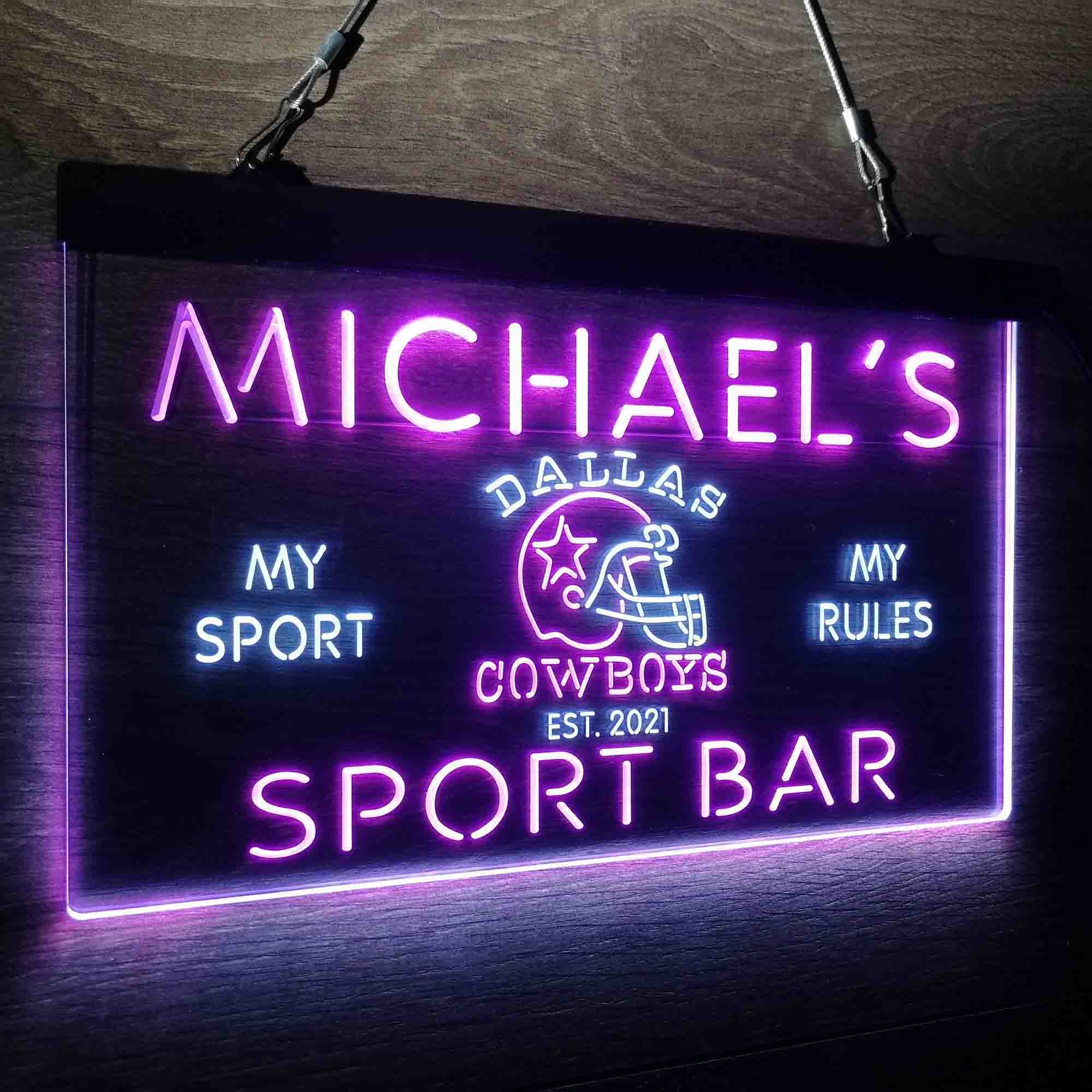 Personalized Dallas Cowboys Neon-Like LED Sign - ProLedSign