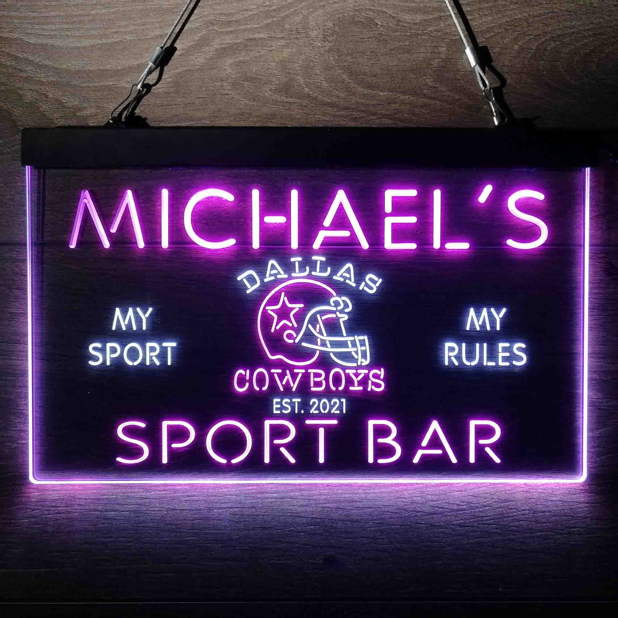 Personalized Dallas Cowboys Neon-Like LED Sign - ProLedSign