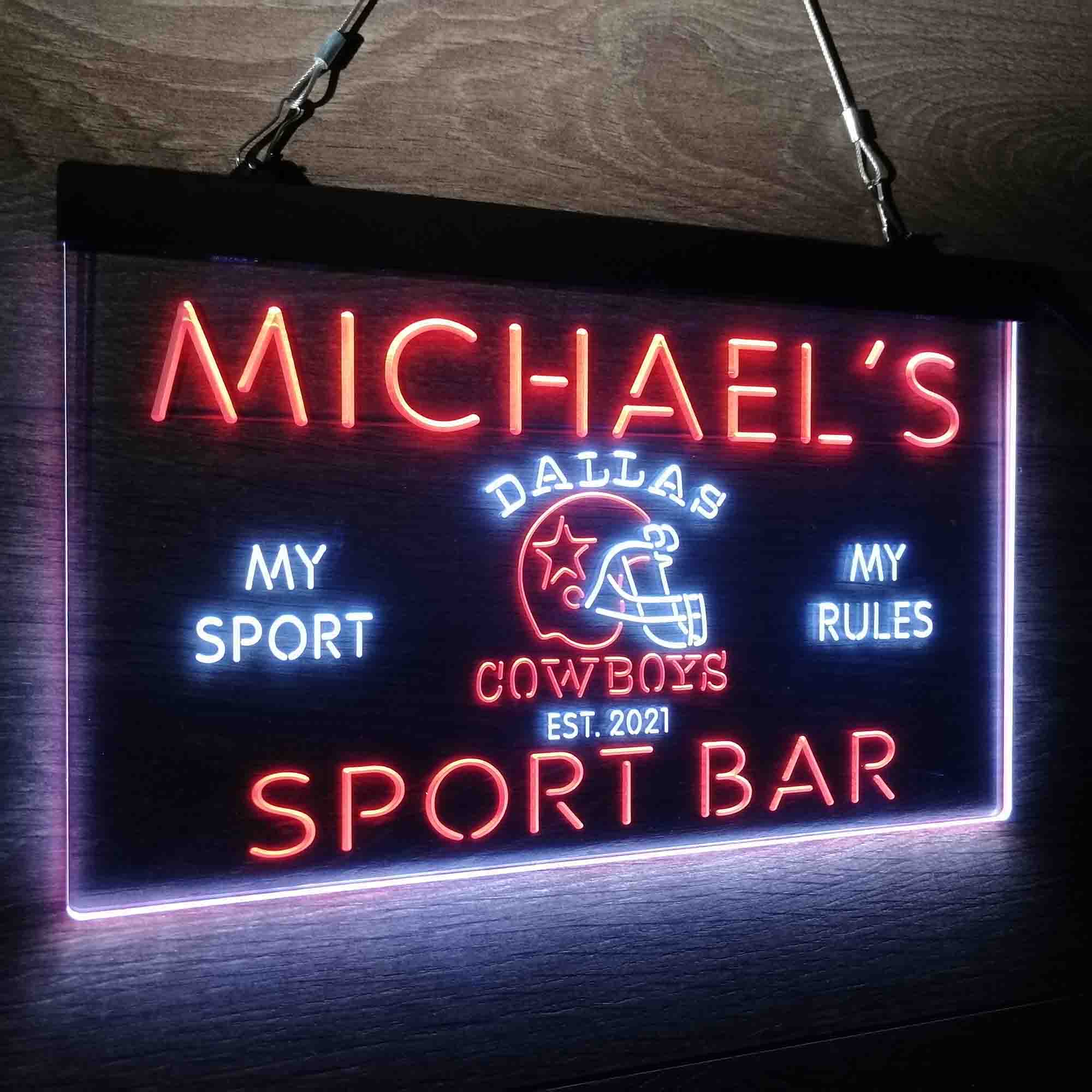 Personalized Dallas Cowboys Neon-Like LED Sign - ProLedSign