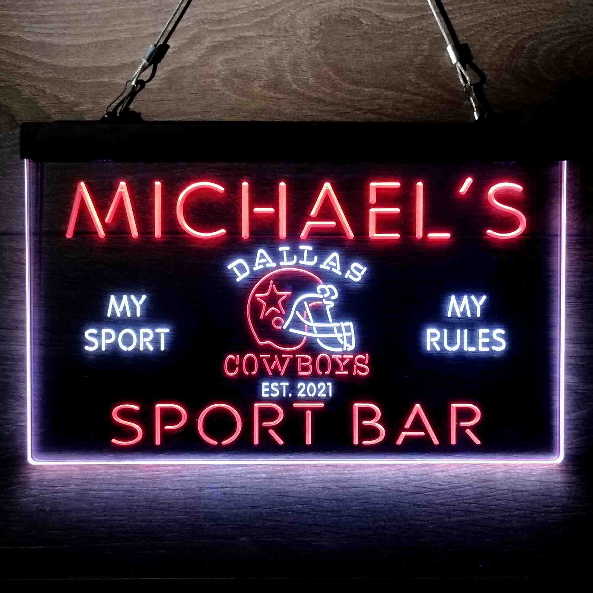 Personalized Dallas Cowboys Neon-Like LED Sign - ProLedSign